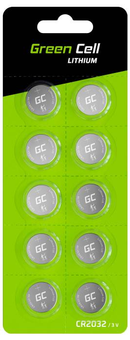 Green Cell Knopfzelle CR 2032 3 V 10 St. 220 mAh Lithium CR2032