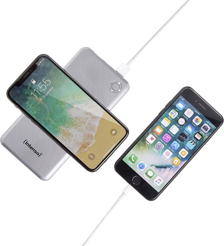 Intenso WPD 10000 Powerbank 10000 mAh Quick Charge 3.0, USB PD 3.0 LiPo USB-A, USB-C® Silber Statusanzeige
