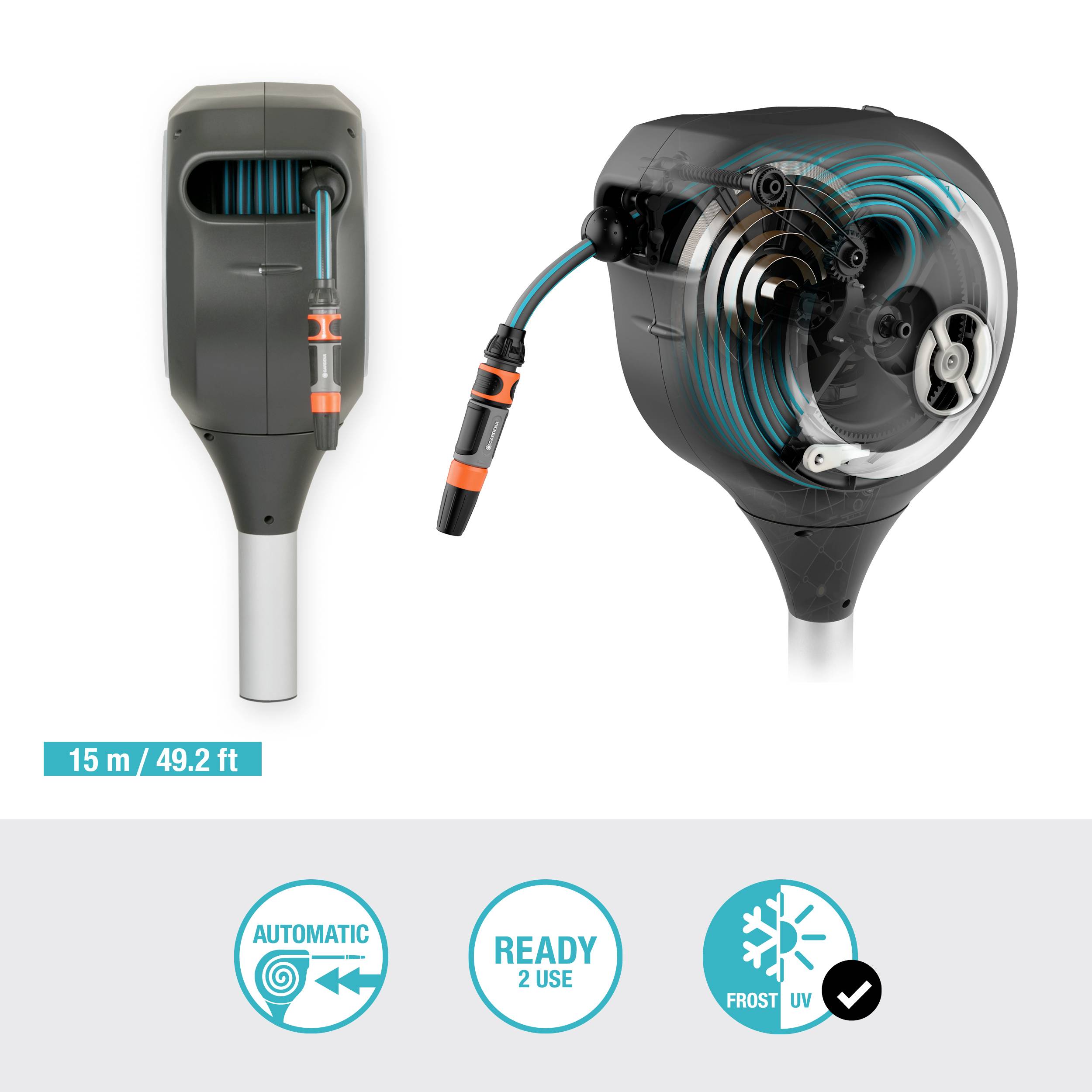 GARDENA 18606-20 RollUp S 15m 15m 1 St. Gartenschlauchaufroller