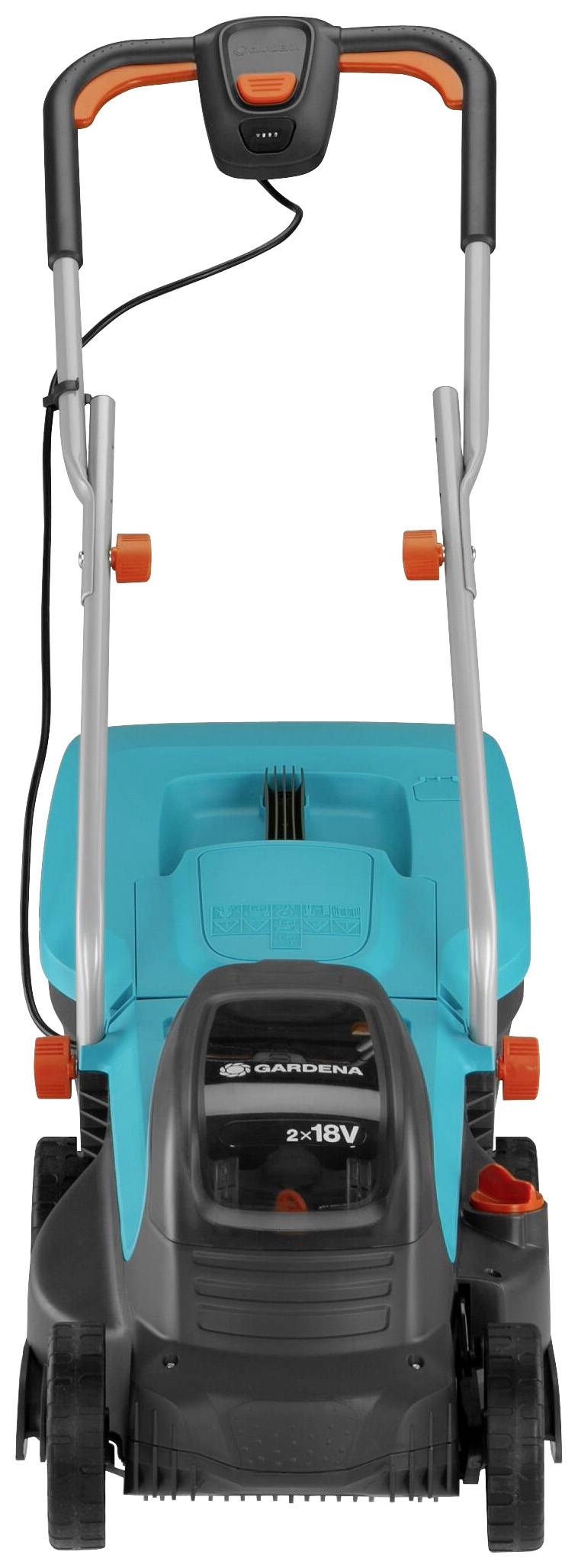 GARDENA PowerMax 32/36V P4A Ready-To-Use-Set Akku Rasenmäher inkl. 2. Akku, inkl. Ladegerät, mit Ra