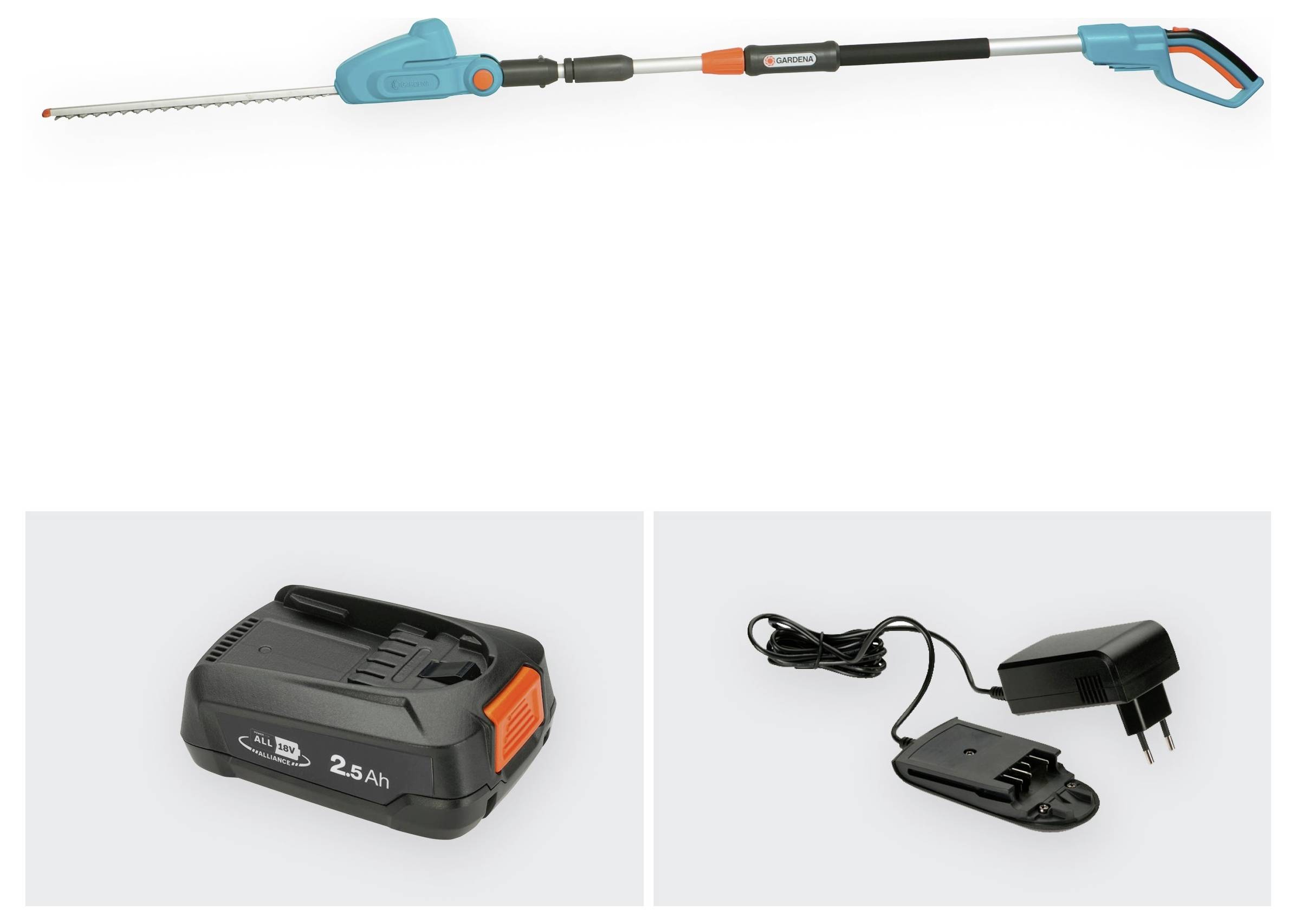 GARDENA GARDENA Akku-Teleskop-Heckenschere THS 42/18V P4A Ready-To-Use Set Akku Teleskop-Heckenschere inkl. Akku, inkl. Ladegerät 18 V Li-Ion