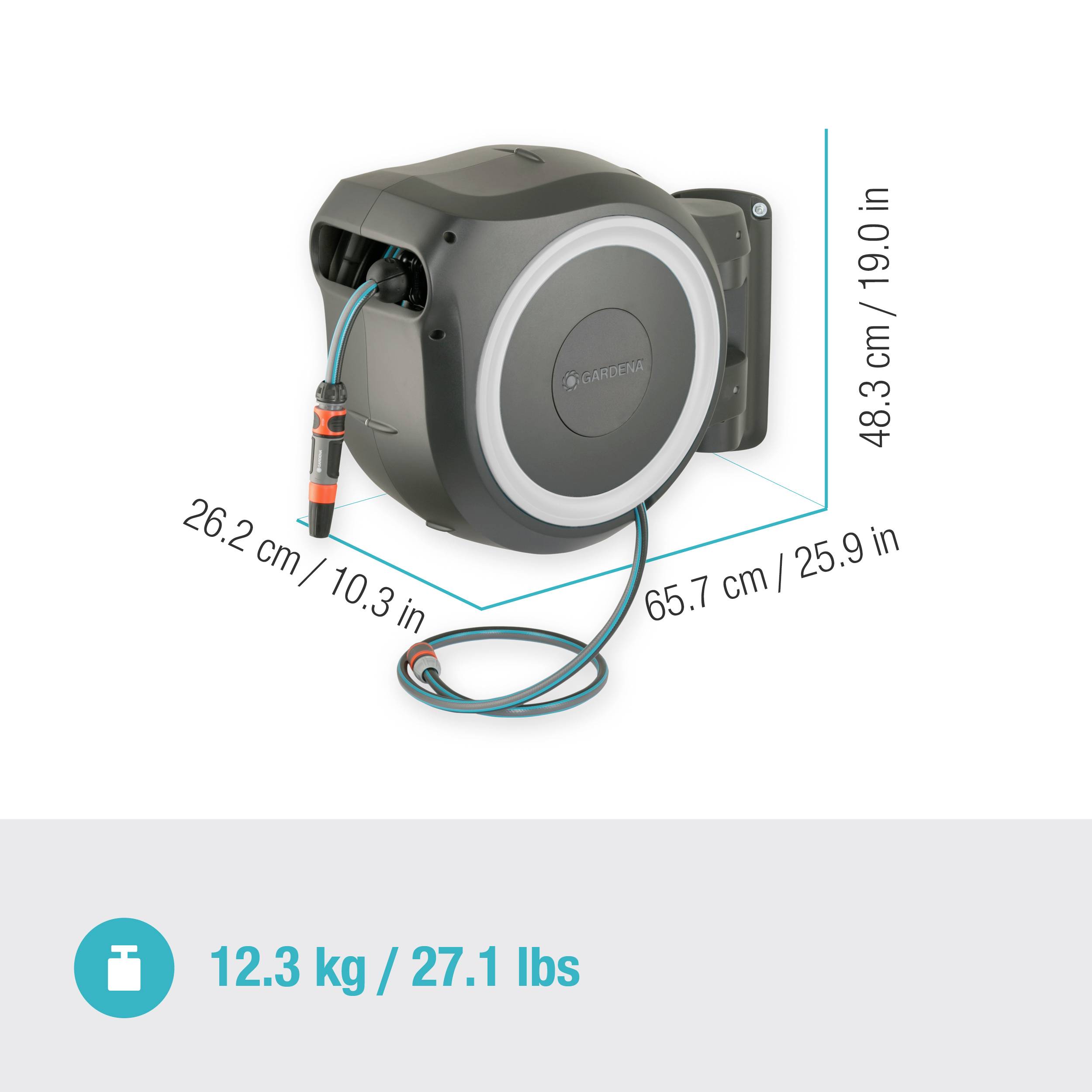 GARDENA 18627-20 RollUp L 30 m 30 m 1 St. Gartenschlauchaufroller