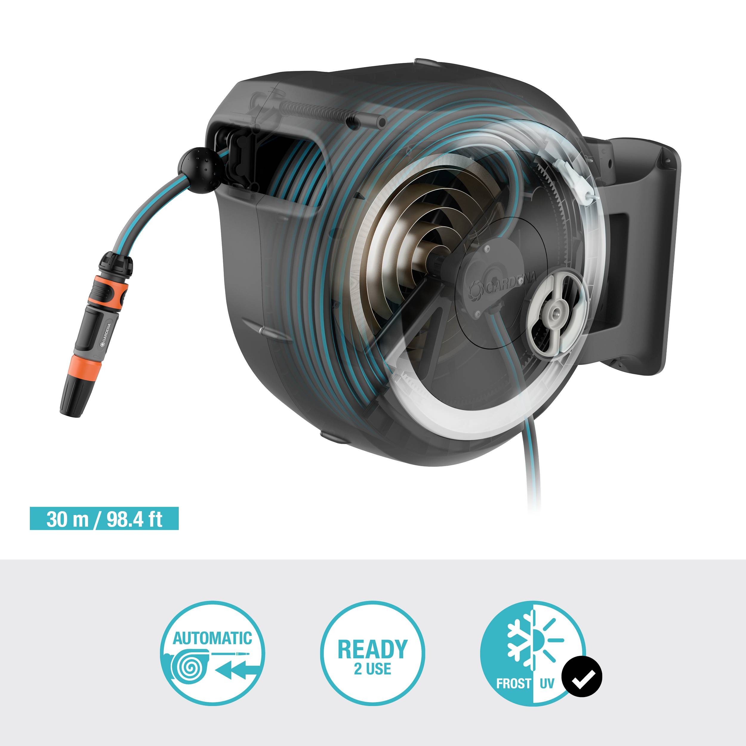 GARDENA 18627-20 RollUp L 30 m 30 m 1 St. Gartenschlauchaufroller
