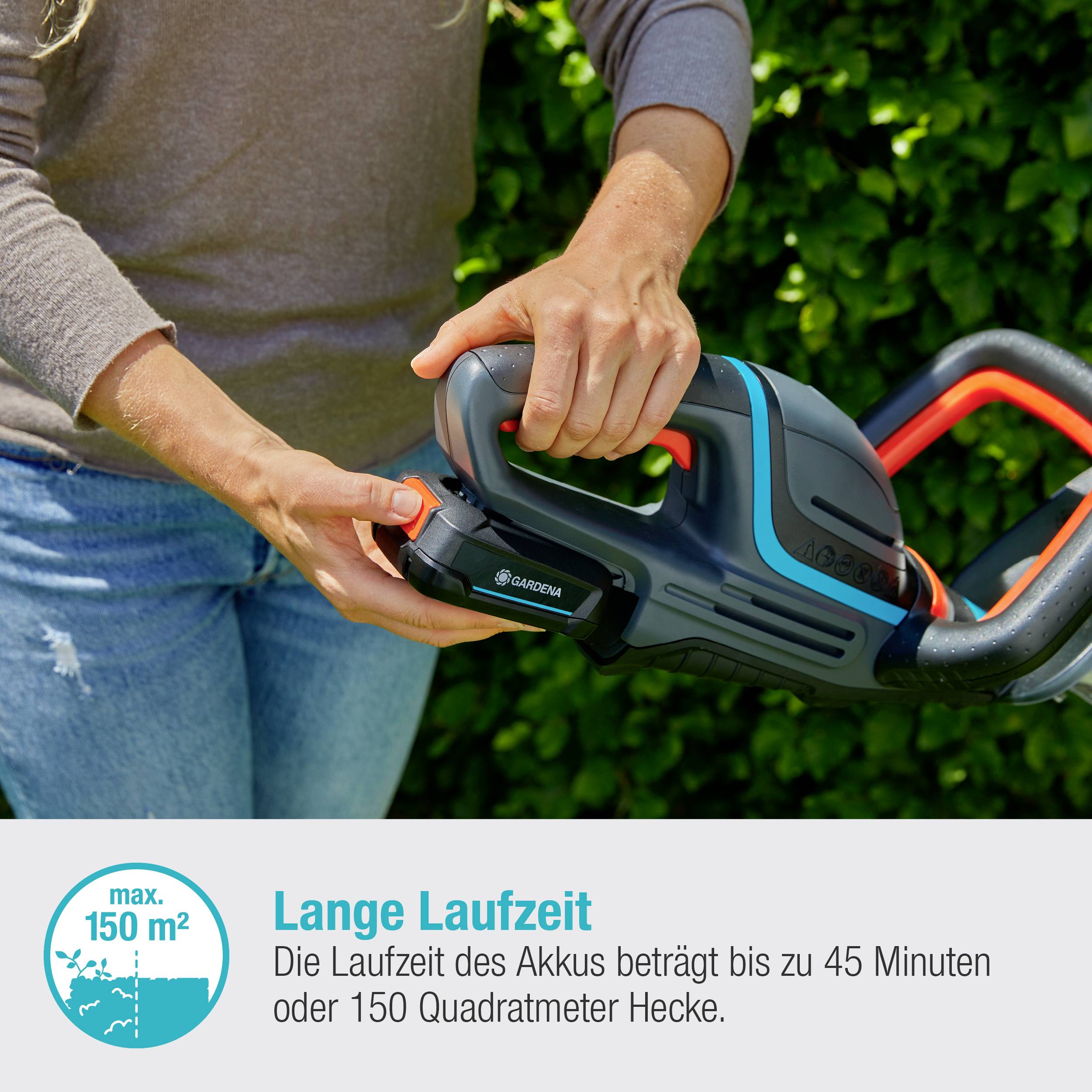 GARDENA ComfortCut 50/18V-P4A Ready-To-Use Set Heckenschere inkl. Akku, inkl. Ladegerät 18V Li-Ion