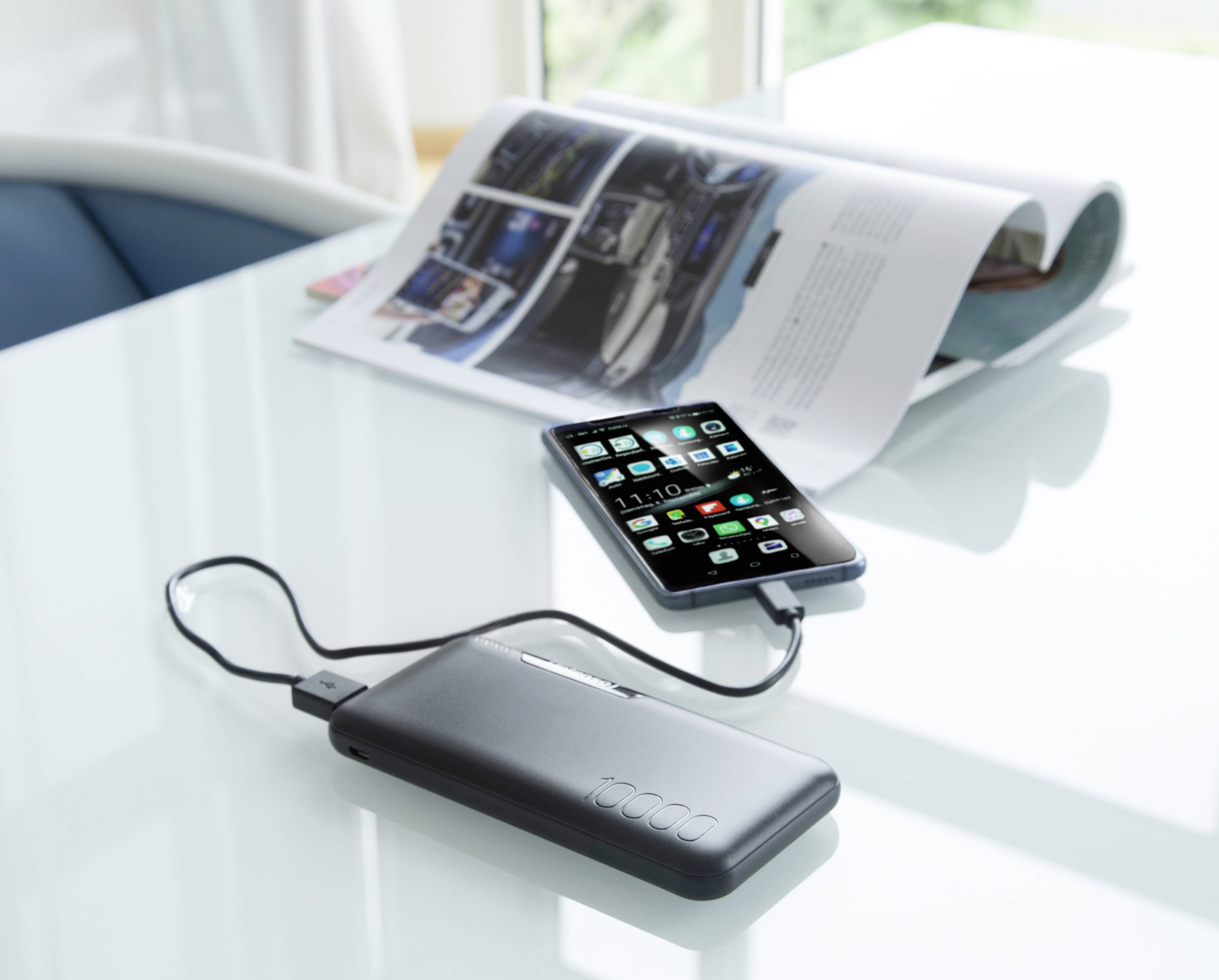 Intenso P10000 Powerbank 10000 mAh LiPo Schwarz Statusanzeige