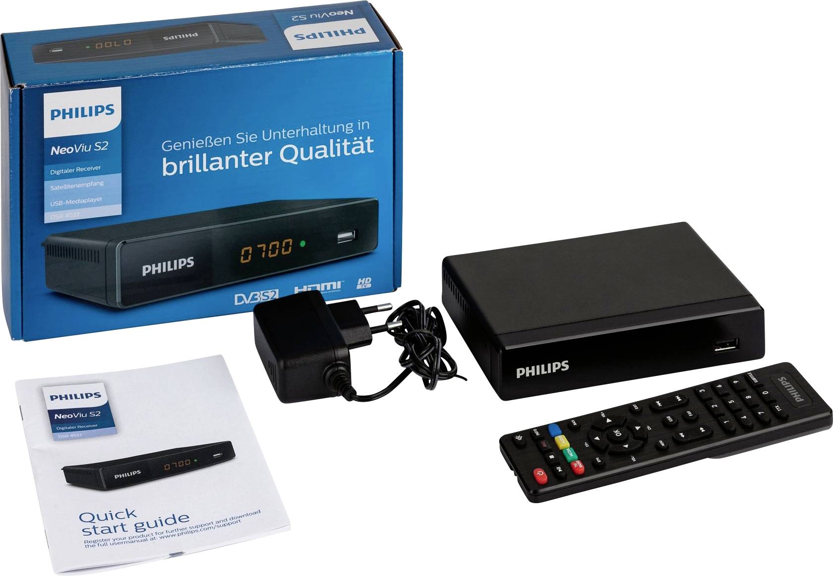 Philips NeoViu S2 HD-SAT-Receiver Ethernet-Anschluss Anzahl Tuner: 1