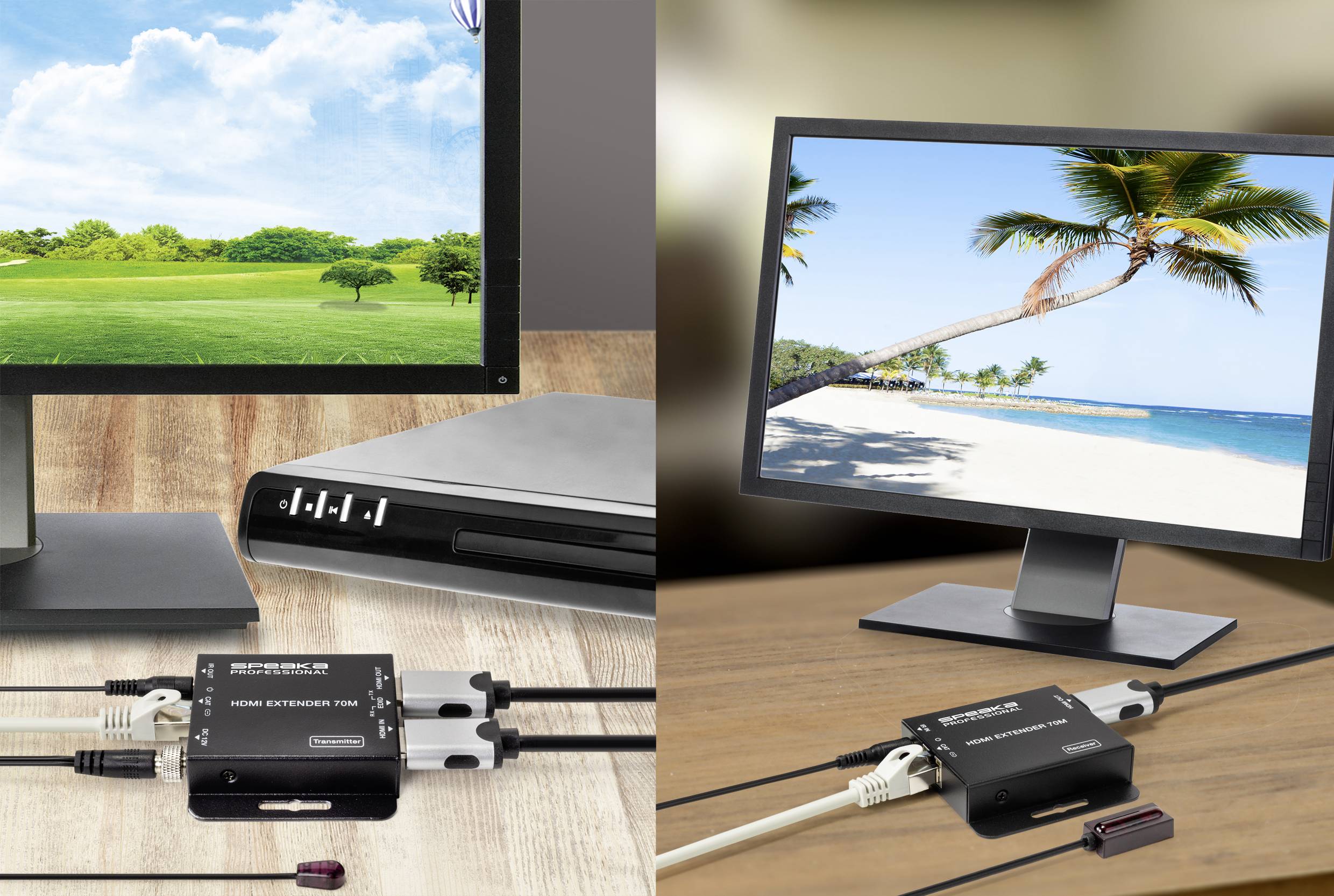 SpeaKa Professional SP-HDE-200 HDMI® HDMI Extender über Netzwerkkabel RJ45 70m