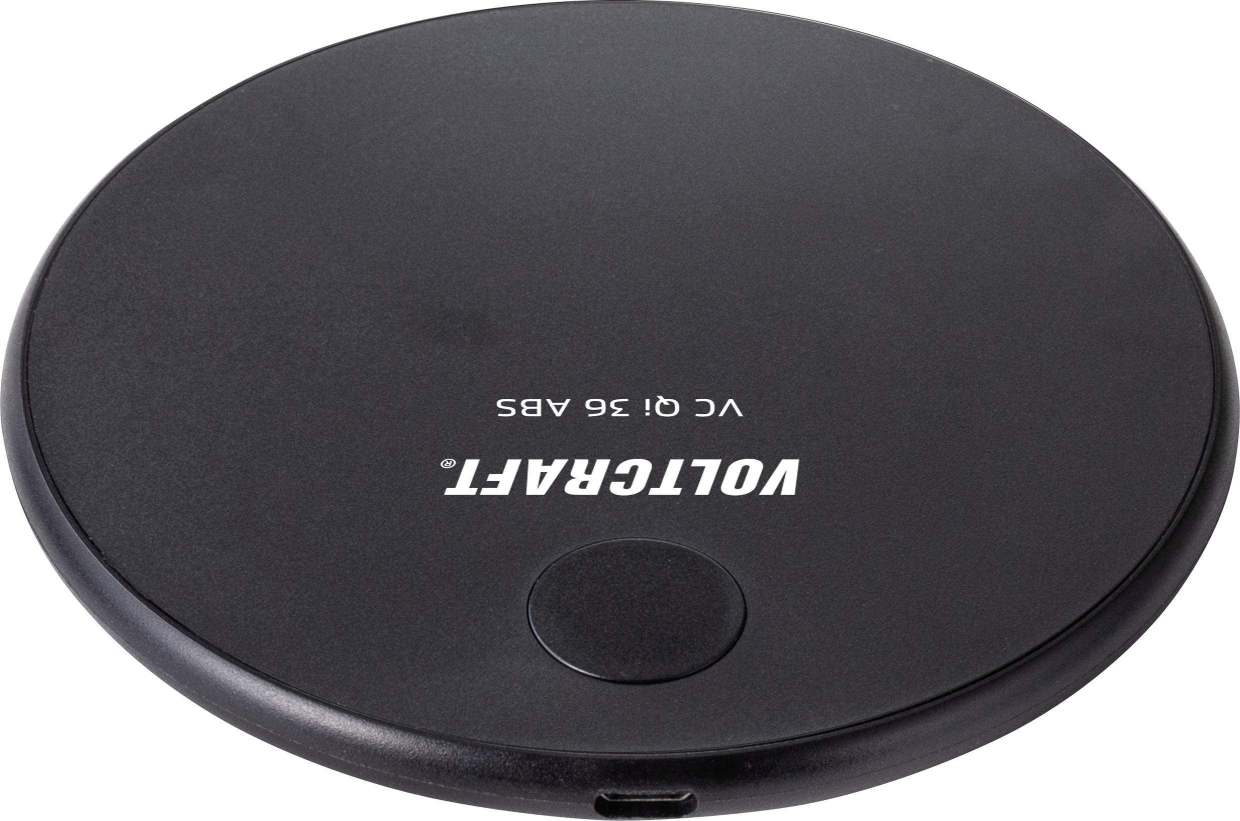 VOLTCRAFT Induktions-Ladegerät 1670mA QI-36 VC-11780510 Ausgänge Induktionslade-Standard Schwarz