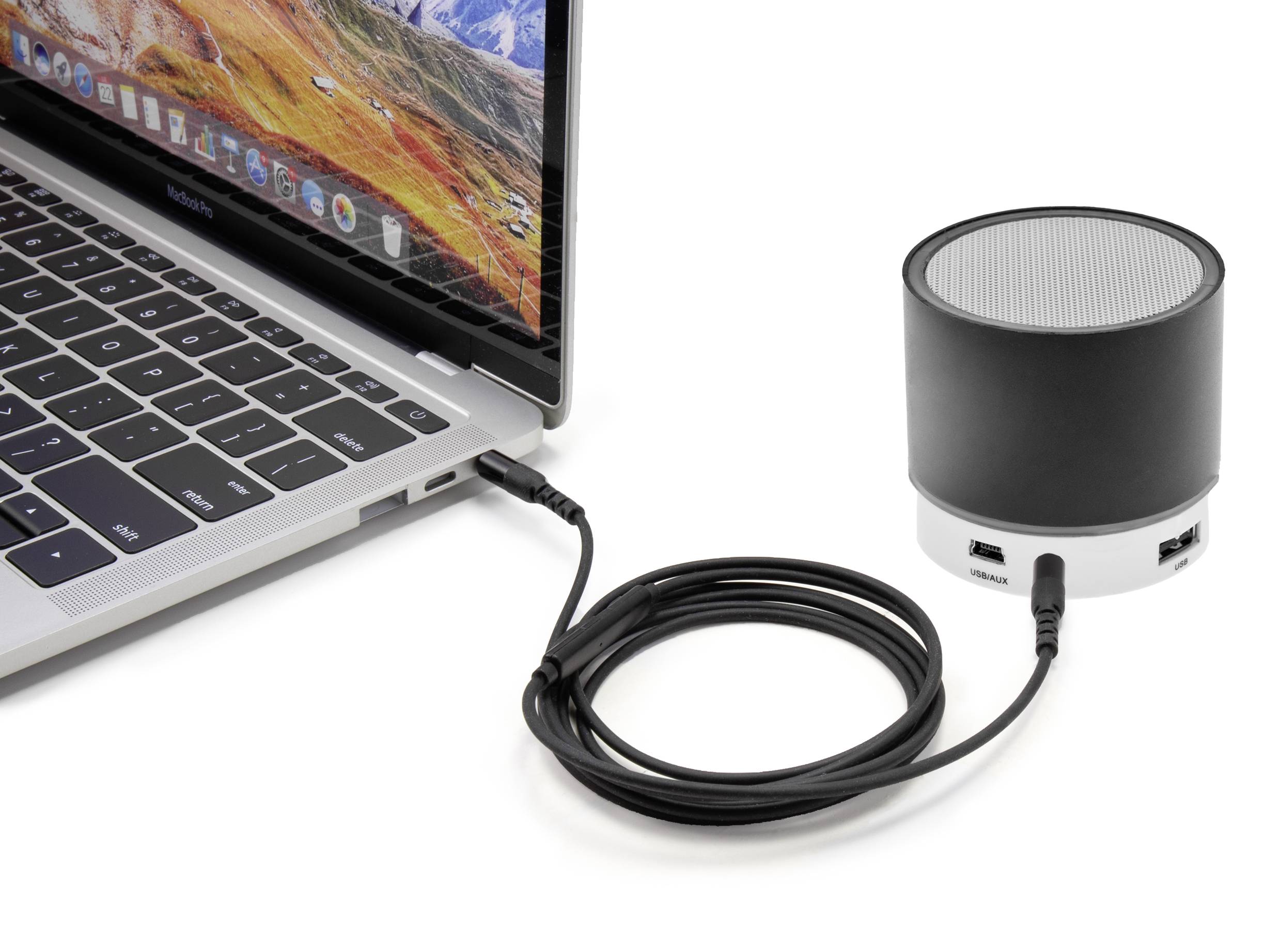 Renkforce RF-4712228 Klinke Audio Anschlusskabel [1x 3.5mm Goldkontaktstecker - 1x 3mm Goldkontaktstecker] 1.50m Schwarz mit