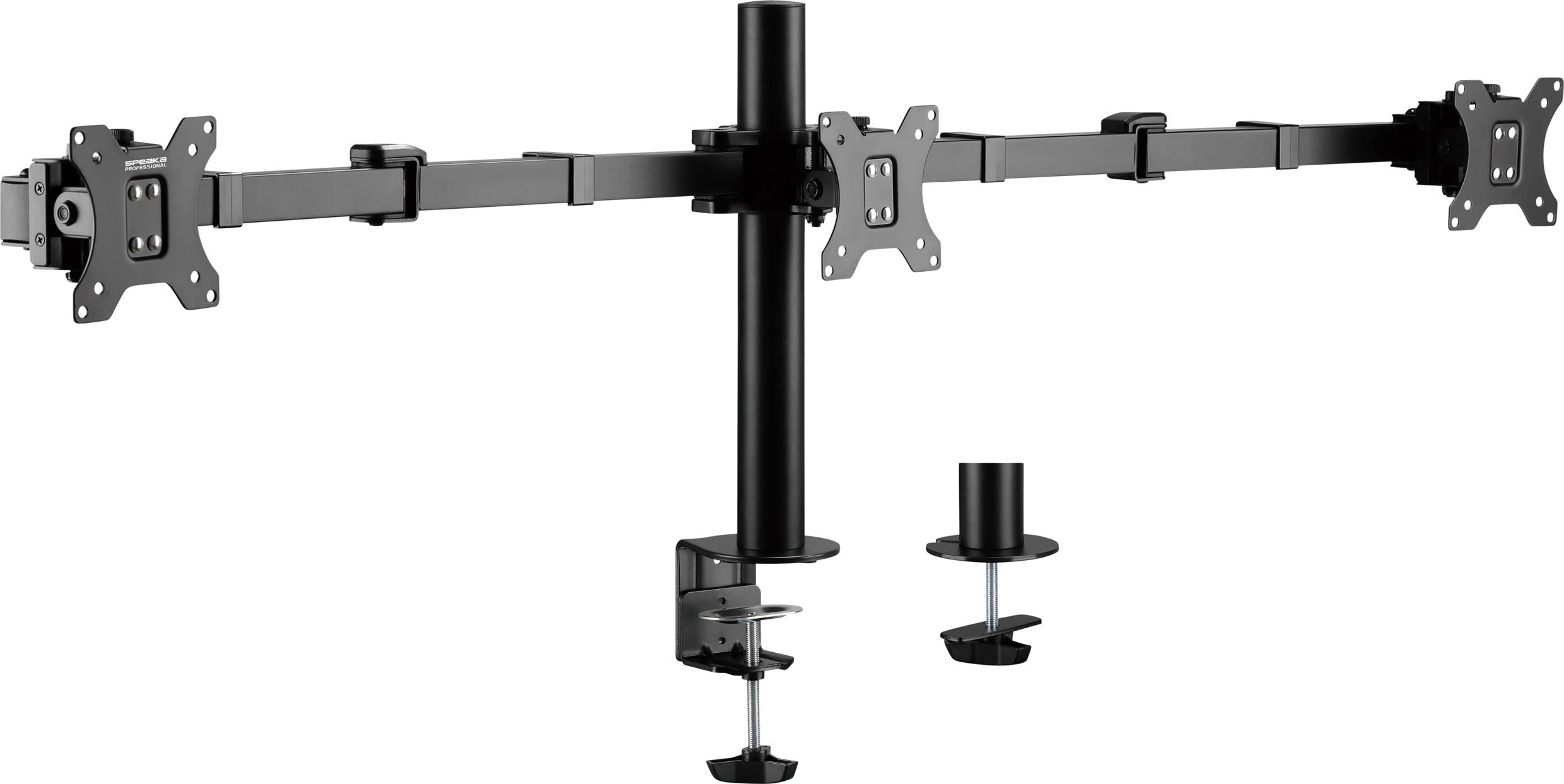 SpeaKa Professional SP-MM-230 1 Stück Monitorhalterung 43,2cm (17") - 68,6cm (27") Schwarz Höhenverstellbar, Neigbar+Schwenkbar