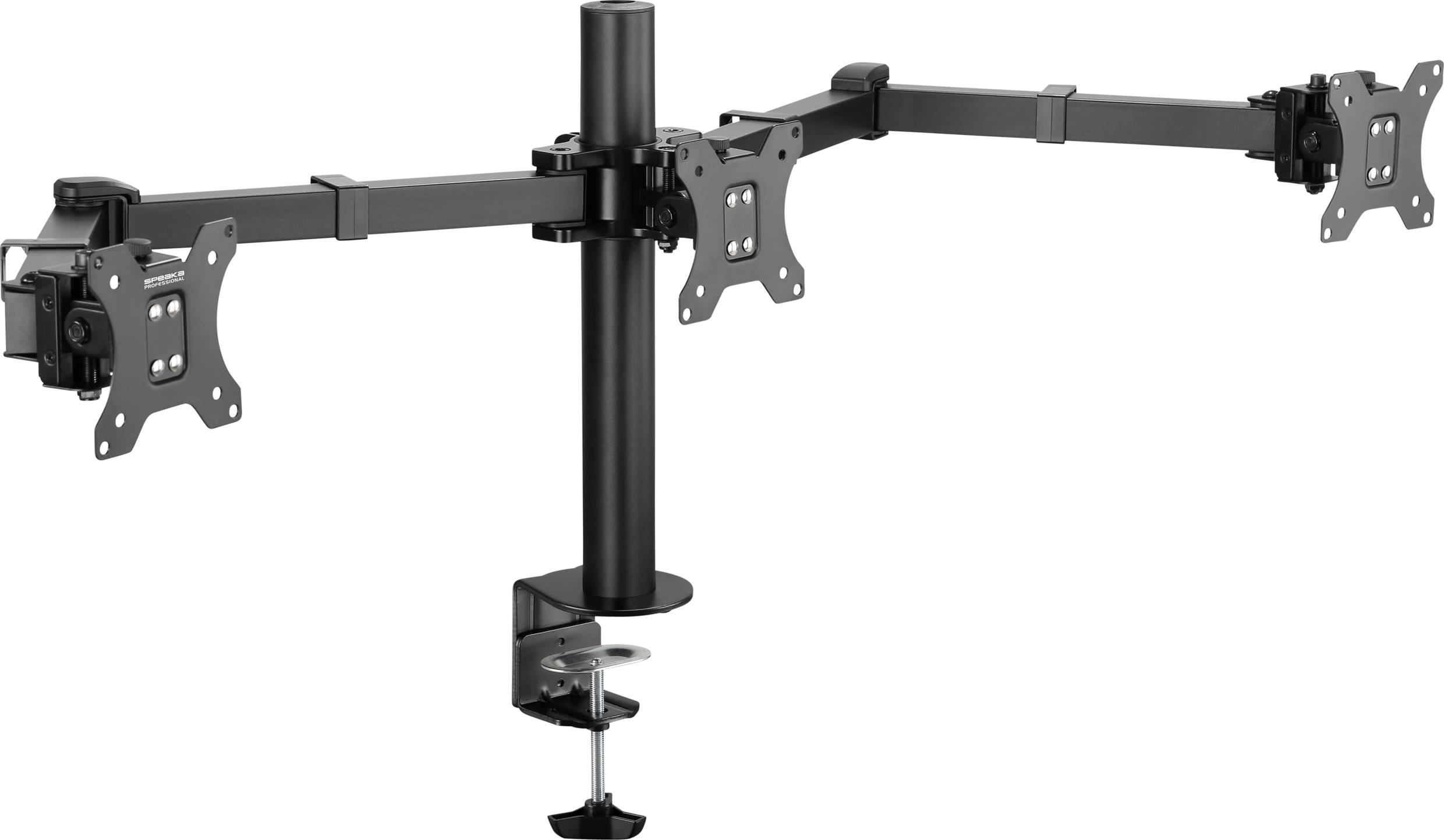 SpeaKa Professional SP-MM-230 1 Stück Monitorhalterung 43,2cm (17") - 68,6cm (27") Schwarz Höhenverstellbar, Neigbar+Schwenkbar