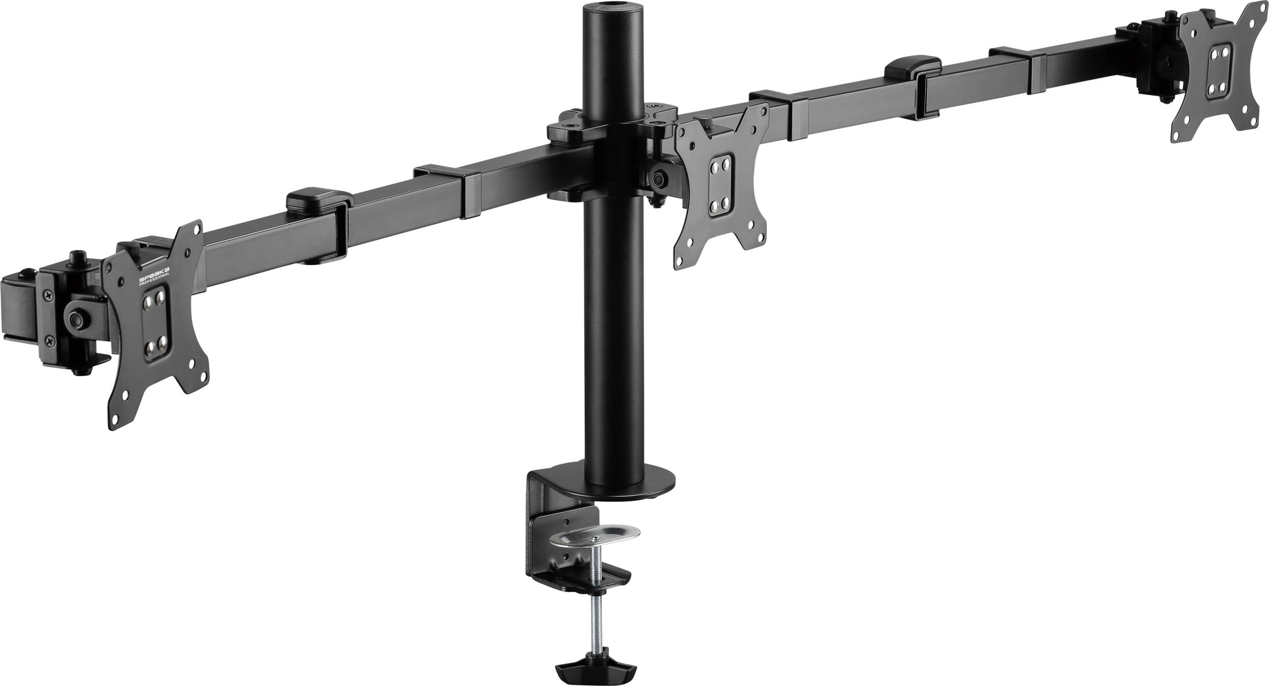SpeaKa Professional SP-MM-230 1 Stück Monitorhalterung 43,2cm (17") - 68,6cm (27") Schwarz Höhenverstellbar, Neigbar+Schwenkbar