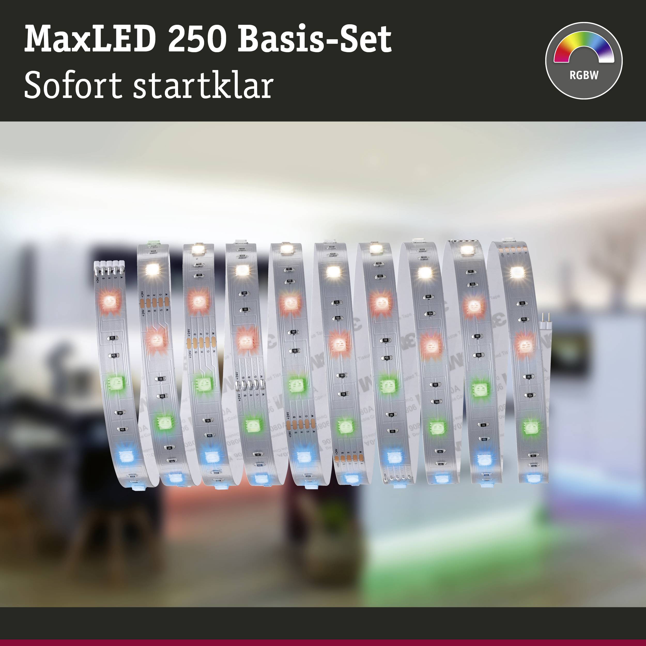 Paulmann MaxLED Basic 79864 LED-Streifen-Komplettset mit Stecker 24V 3m Warmweiß 1St.