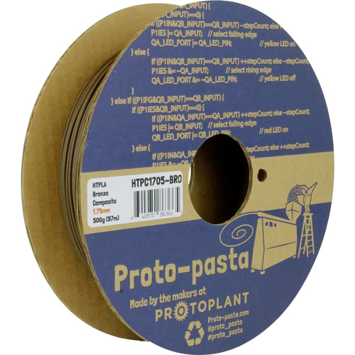 Proto-Pasta HTPC1705-BRO Bronze-filled Metal HTPLA Filament PLA 1.75mm 500g Bronze 1St.