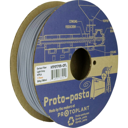 Proto-Pasta HTP21705-CFL Light Gray Carbon PLA Filament PLA 1.75 mm 500 g Hellgrau 1 St.