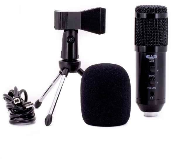CAD Audio U49 - USB Side Address Studio Mic Sprach-Mikrofon inkl. Stativ
