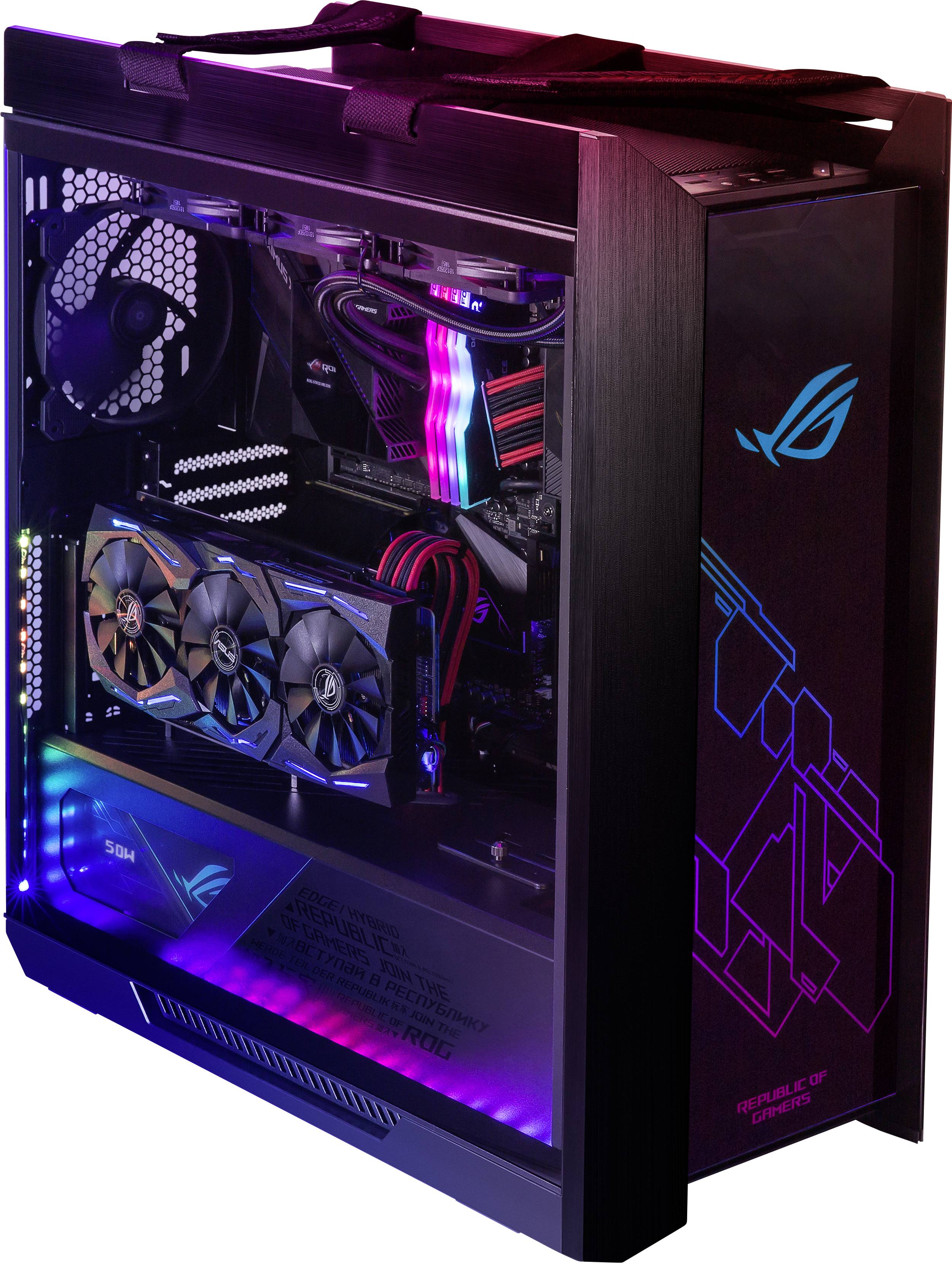Asus ROG Strix Helios Midi-Tower Gaming-Gehäuse Schwarz 3 Vorinstallierte LED Lüfter, 1 vorinstallierter Lüfter, Integrierte