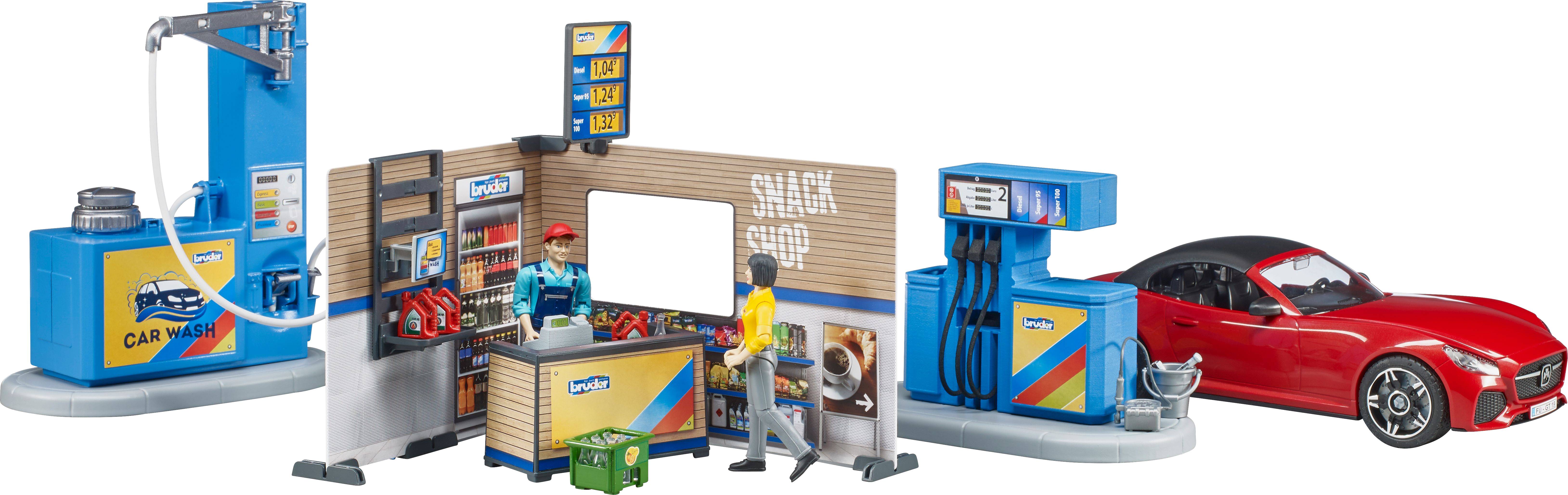 Bruder Tankstelle mit Waschplatz Fertigmodell Nutzfahrzeug Modell