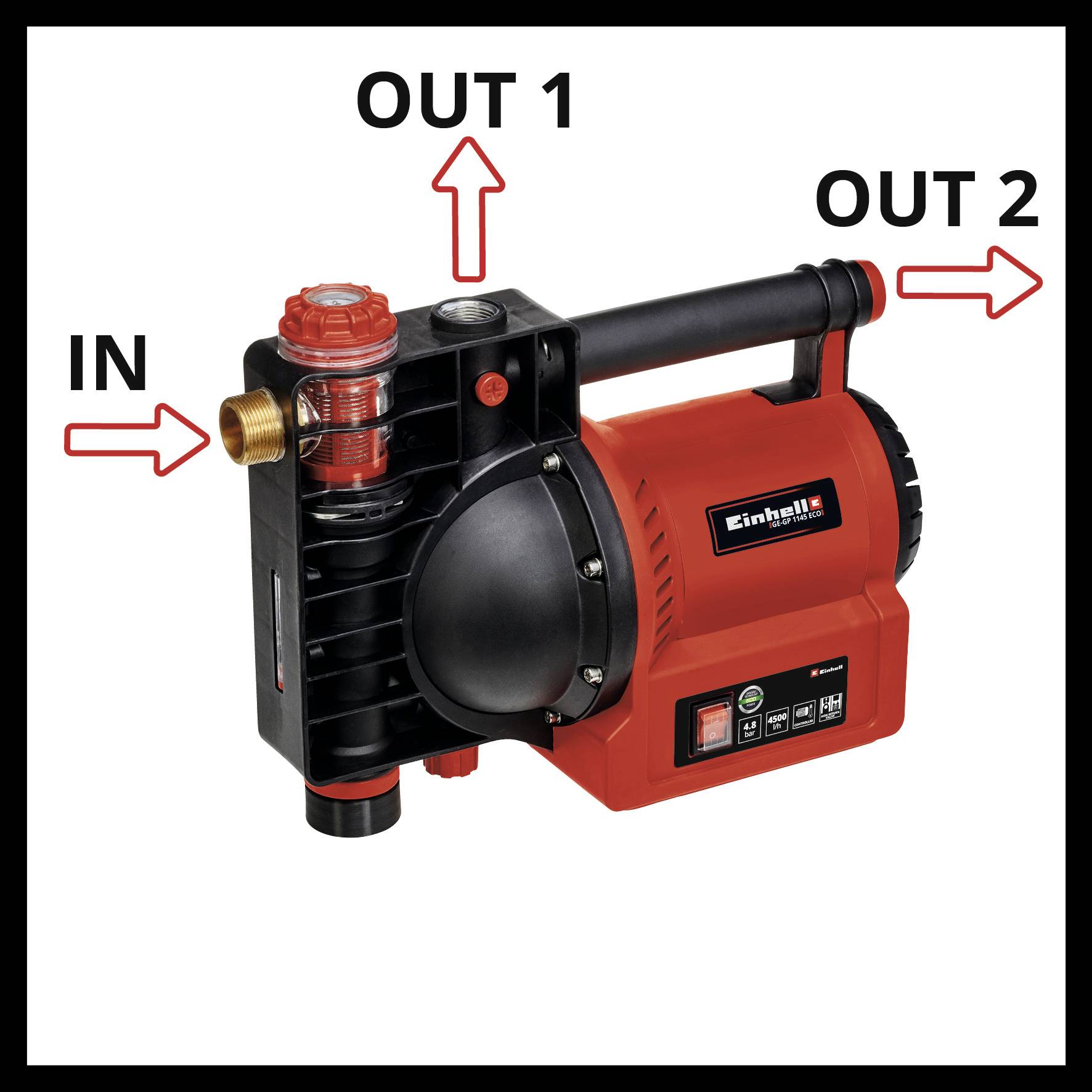 Einhell GE-GP 1145 ECO Gartenpumpe 4500 l/h 48m