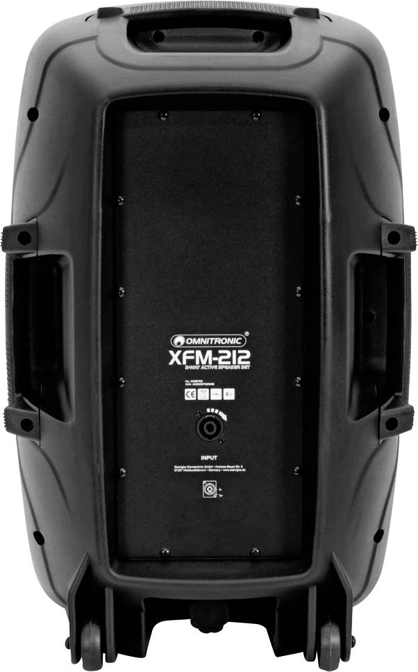Omnitronic XFM-212AP Aktives PA-Lautsprecher-Set Bluetooth, inkl. Mikrofon, Trolley-Funktion