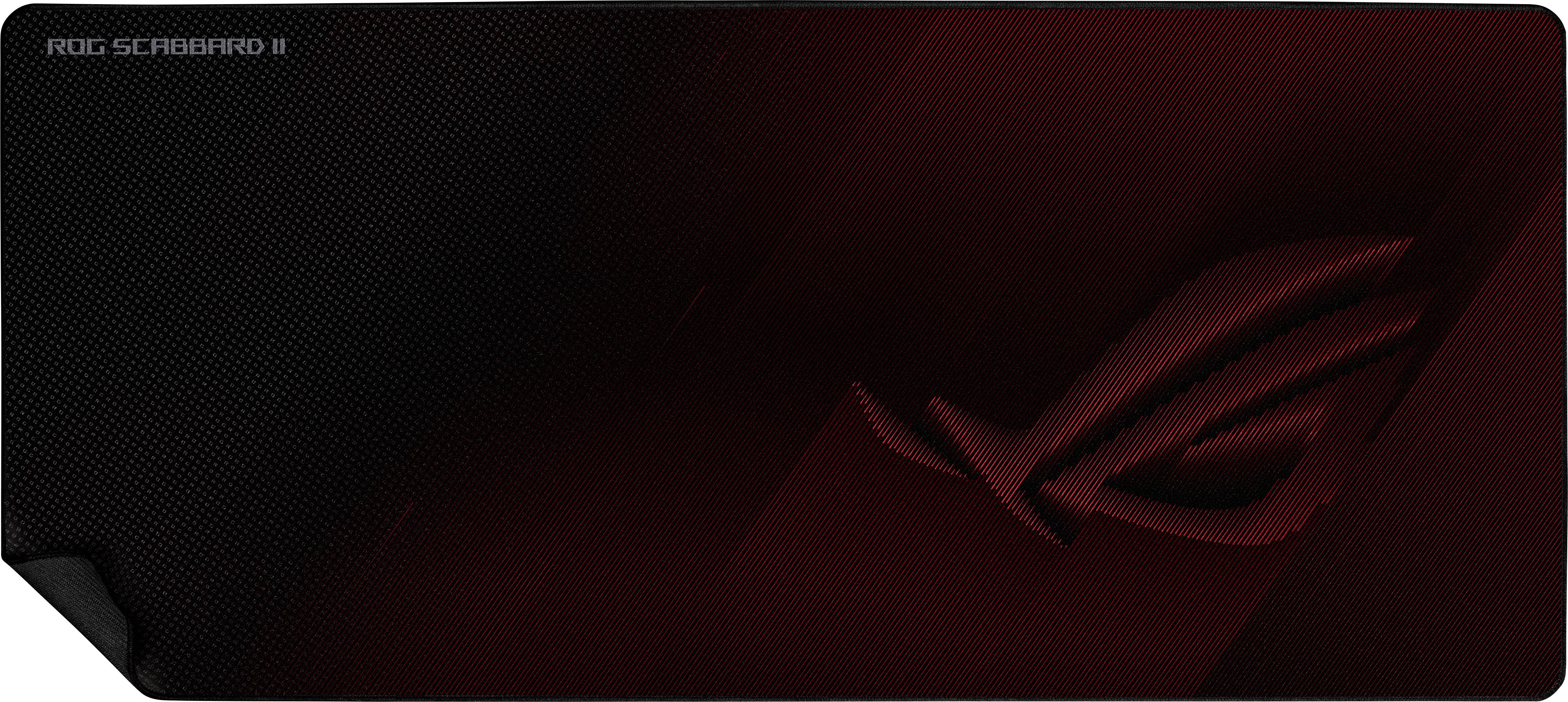 Asus ROG Scabbard II Gaming-Mauspad Staubgeschützt, Spritzwassergeschützt Schwarz/Rot