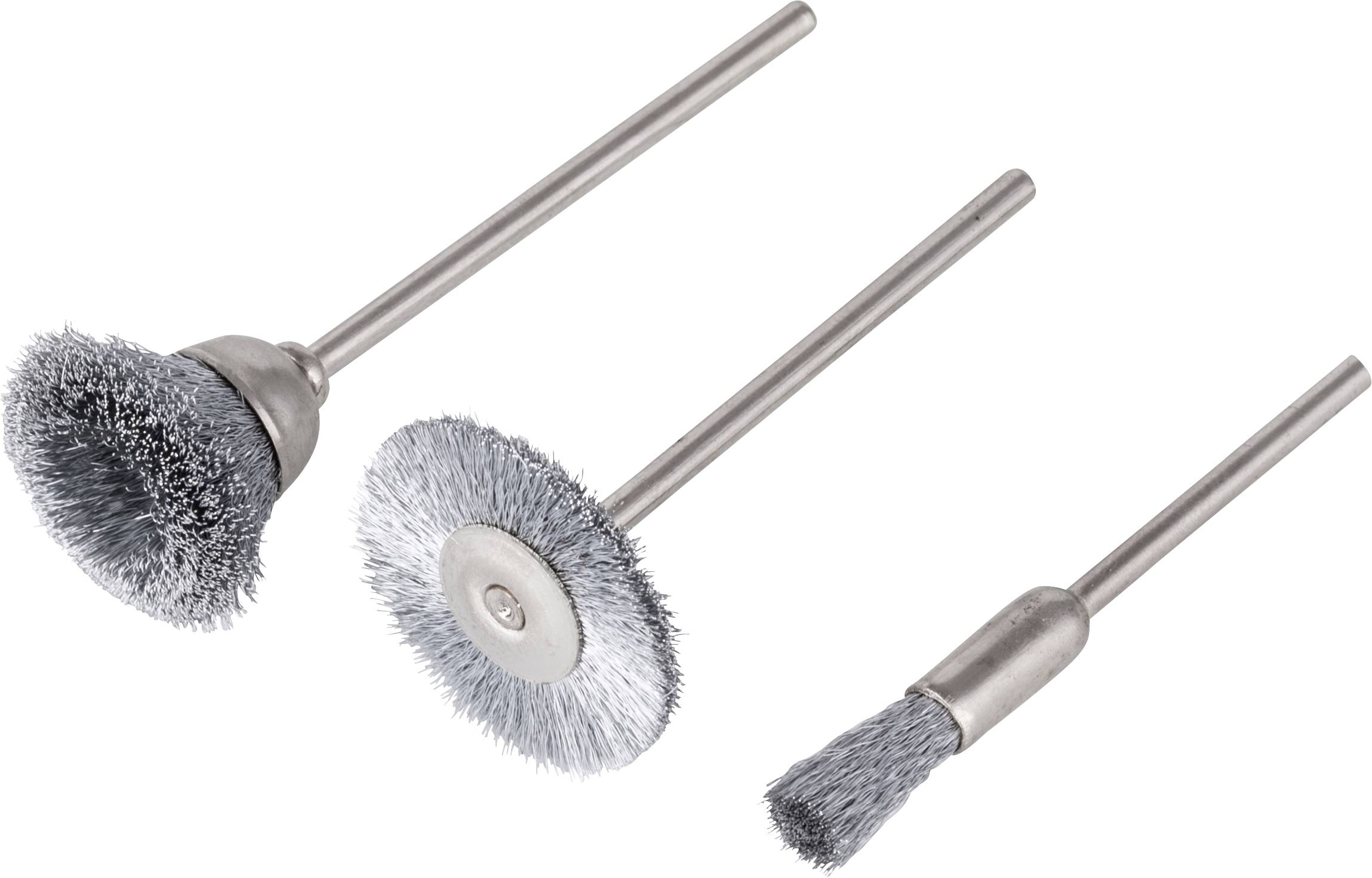 Wolfcraft Stahldraht-Minibürsten-Set 3-teilig 2114000 3 St.