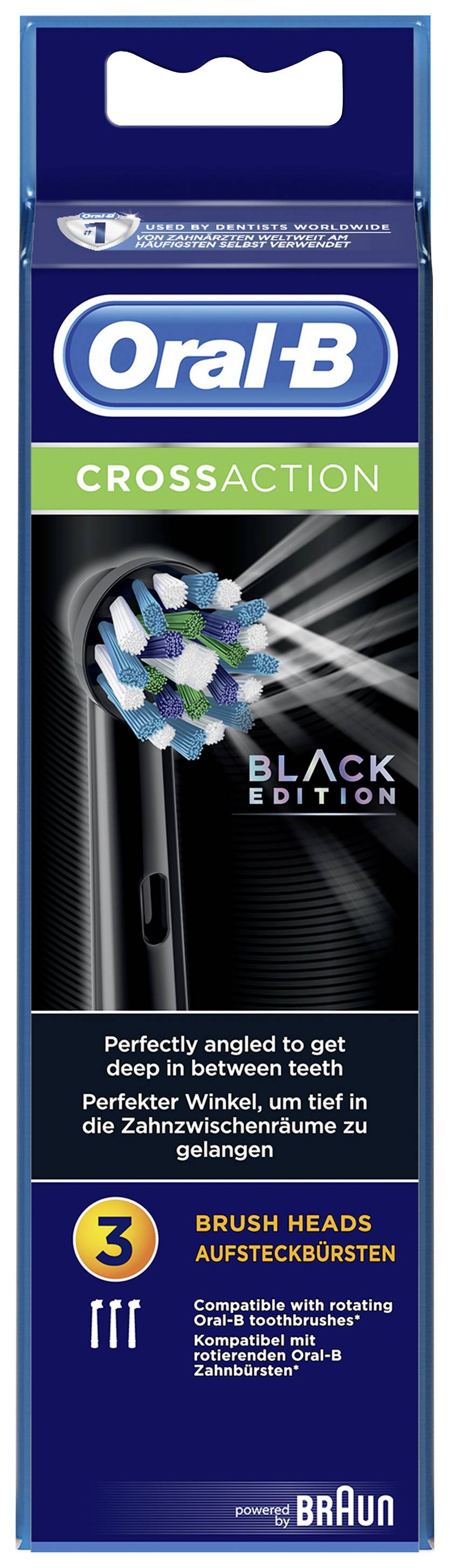 Oral-B EB50BK-3 CrossAction Black Edition Aufsteckbürsten für elektrische Zahnbürste 3 St. Schwarz