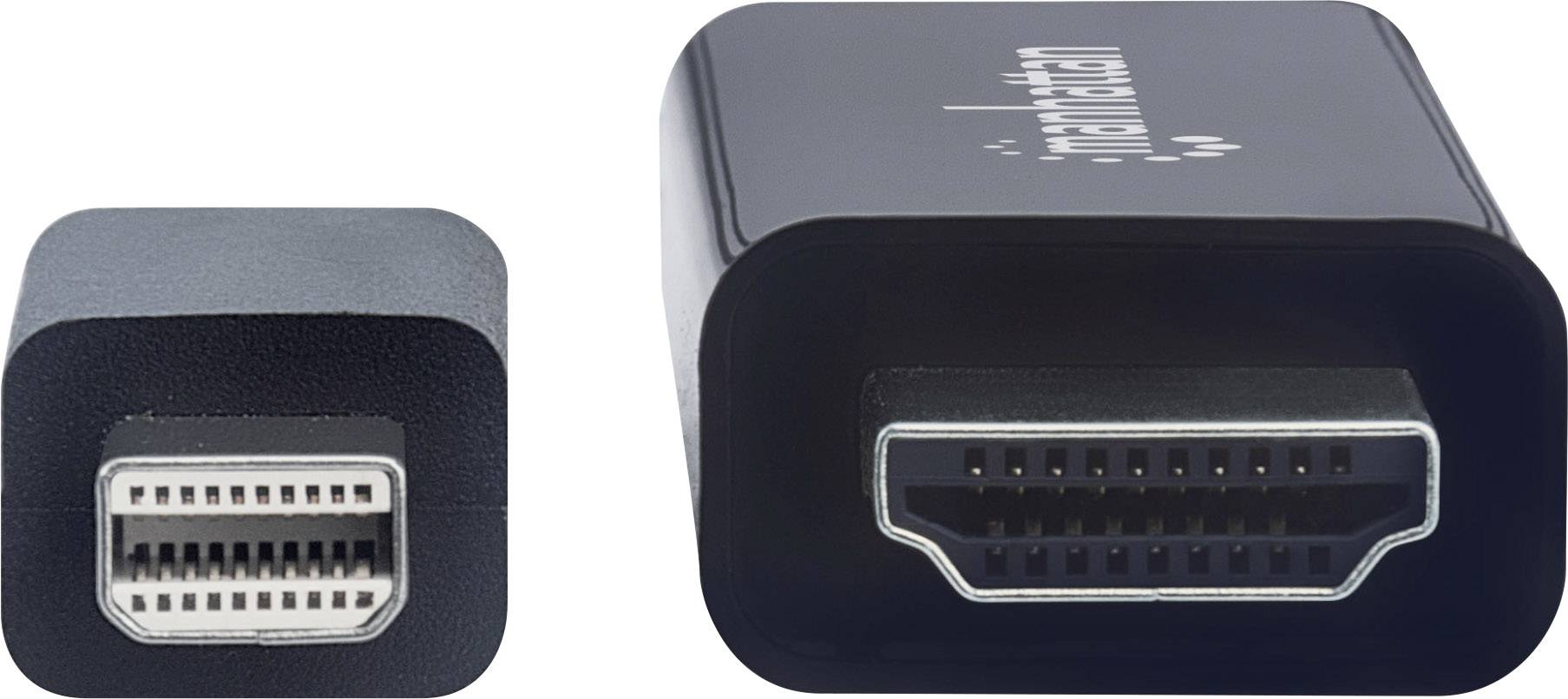 Manhattan Mini-DisplayPort / HDMI Adapterkabel Mini DisplayPort Stecker, HDMI-A Stecker 1.80m Schwarz 153287 DisplayPort-Kabel
