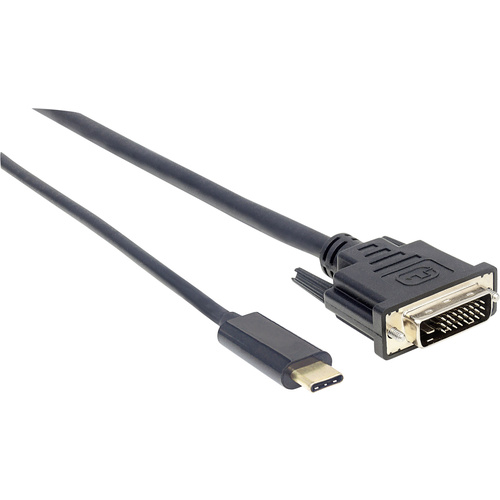 Manhattan 152457 DVI / USB-C® Adapter [1x USB-C® Stecker - 1x DVI-D Stecker] Schwarz 200.00cm
