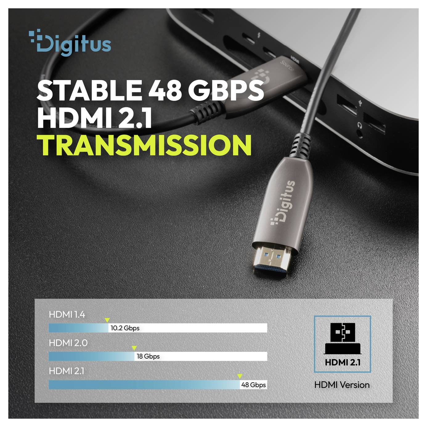 Digitus HDMI Anschlusskabel HDMI-A Stecker, HDMI-A Stecker 15.00m Schwarz AK-330126-150-S 8K UHD, doppelt geschirmt HDMI-Kabel