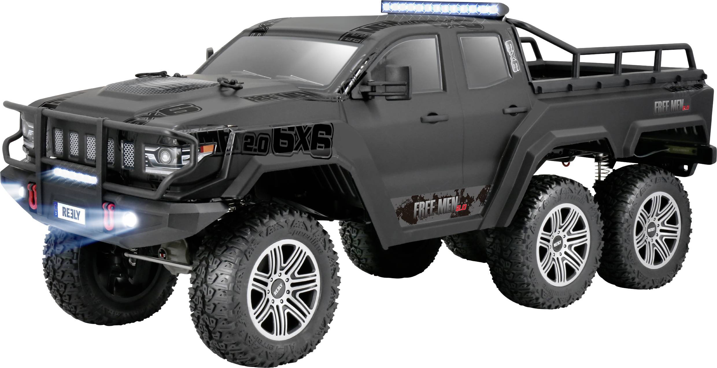 Reely FreeMen 2.0 6x6 Brushed 1:10 RC Modellauto Elektro Crawler Allradantrieb (6WD) 100% Premium RtR 2,4 GHz inkl. Akku, Ladegerät und
