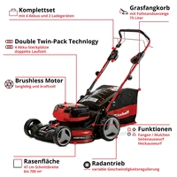 Einhell Professional GP-CM 36/47 S HW Li (4x4,0Ah) Akku Akku-Rasenmäher 4000 mAh 18V Schnittbreite (max.) 47cm Einhell Professional GP-CM 36/47 S HW Li (4x4,0Ah) Akku Akku-Rasenmäher 4000 mAh 18V Schnittbreite (max.) 47cm