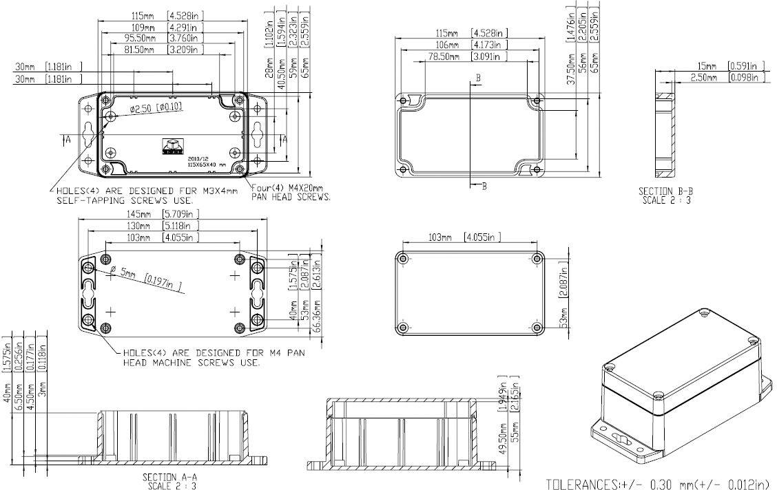 Gainta G205MF Universal-Gehäuse 115 x 65 x 55 Polycarbonat Hellgrau 1St.