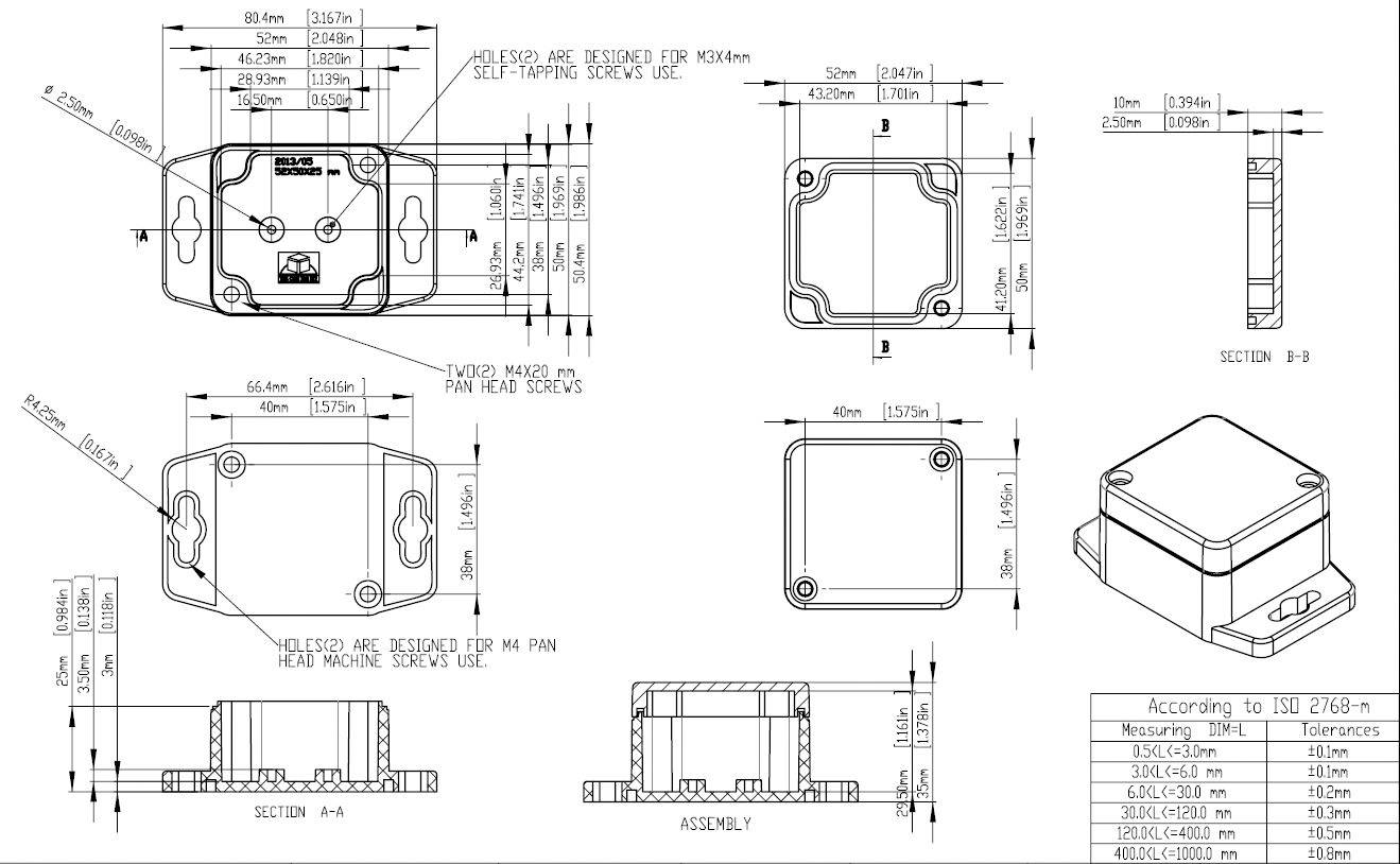 Gainta G250CMF Universal-Gehäuse 52 x 50 x 35 Polycarbonat Hellgrau, Klar 1St.