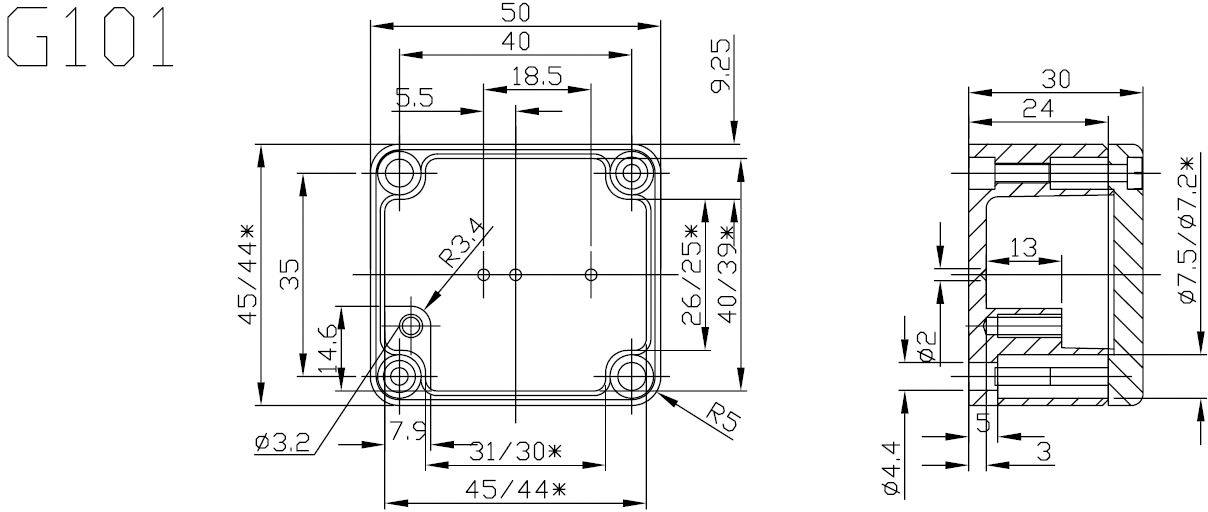 Gainta G101 Universal-Gehäuse 50 x 45 x 30 Aluminium Aluminium legiert Aluminium (Natur) 1St.