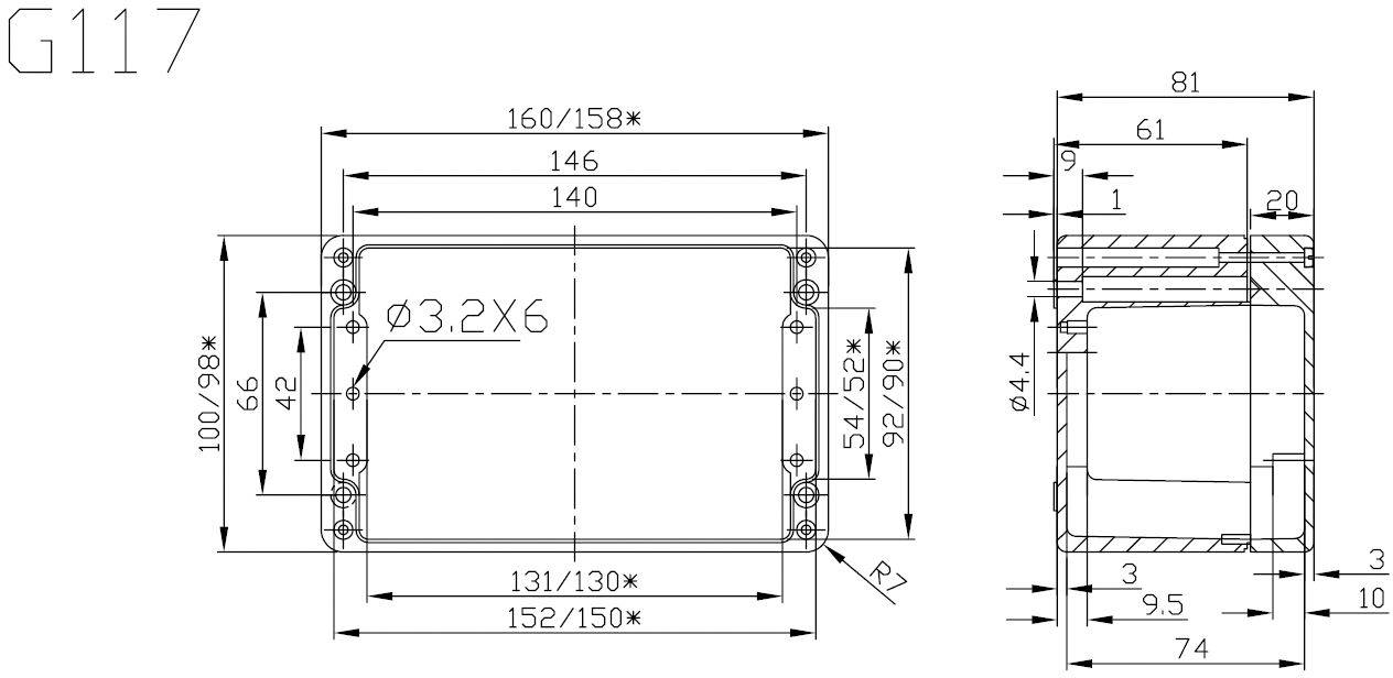 Gainta G120 Gehäuse 171x121x55mm - Aluminium Druckguss IP65/67
