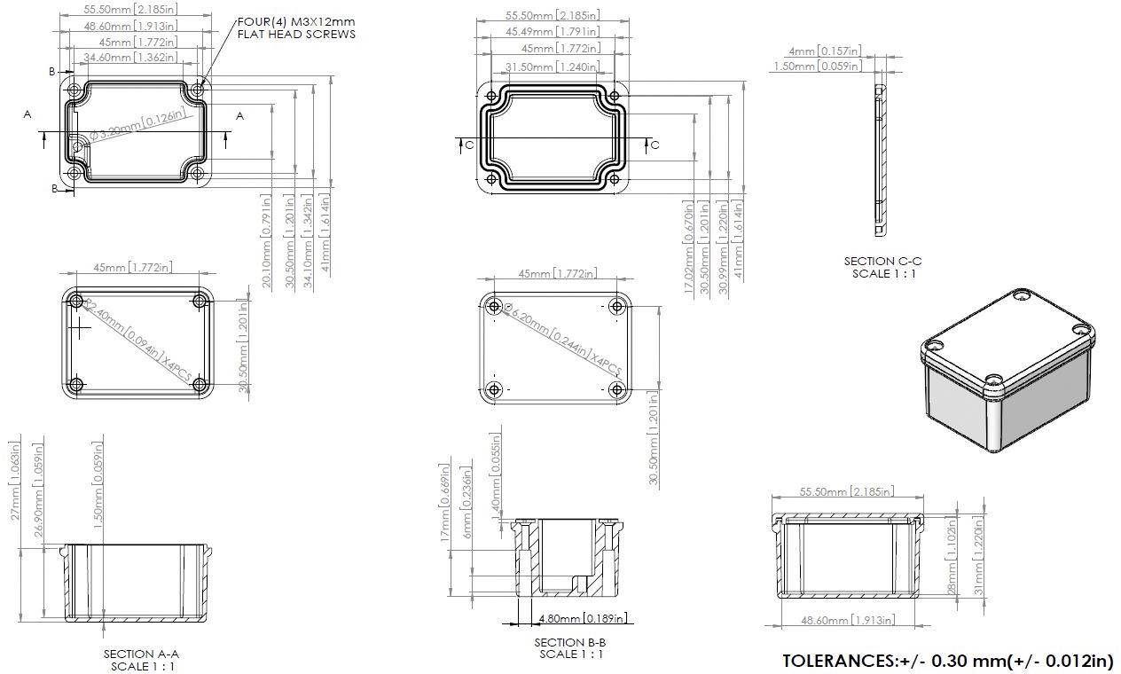 Gainta G105 Universal-Gehäuse 55.5 x 41 x 31 Aluminium Aluminium legiert Aluminium (Natur) 1St.