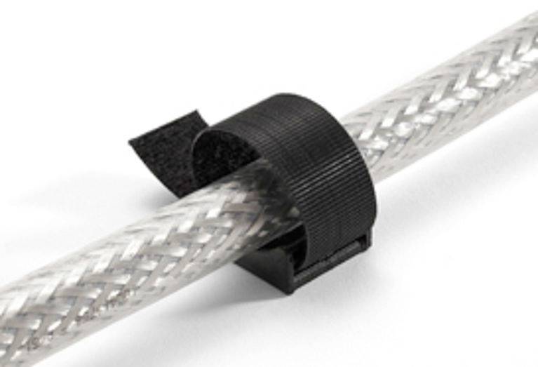 Hebotec Klettbandsockel zum Bündeln, mit Sockel, zum Anschrauben Haft- und Flauschteil (B x H) 7.5mm x 150mm Schwarz 1St.