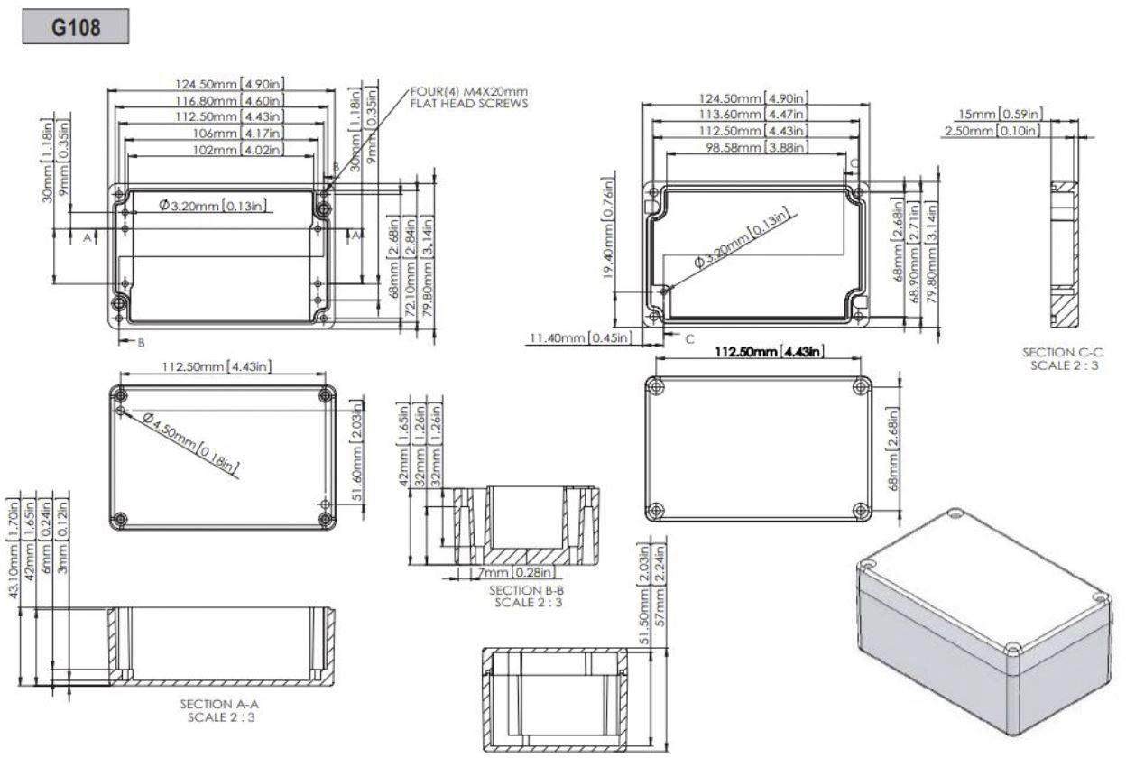 Gainta G108 Universal-Gehäuse 125 x 80 x 57 Aluminium Aluminium legiert Aluminium (Natur) 1St.
