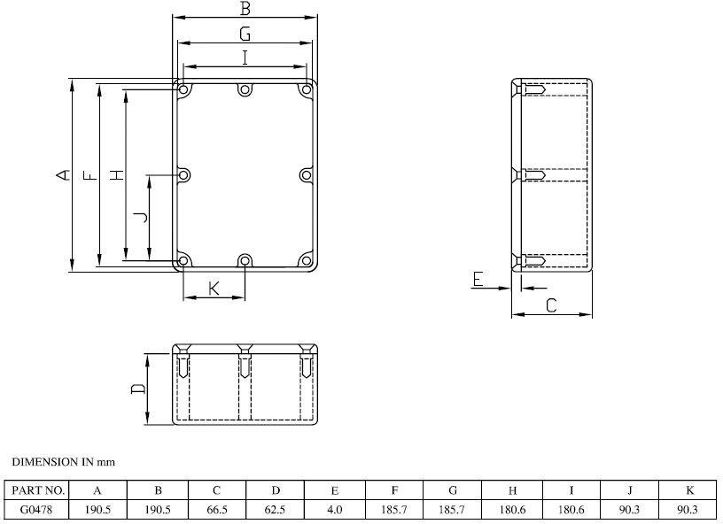 Gainta G0478 Gehäuse 190.5 x 190.5 x 66.5 Aluminium Aluminium legiert Aluminium (Natur) 1St.