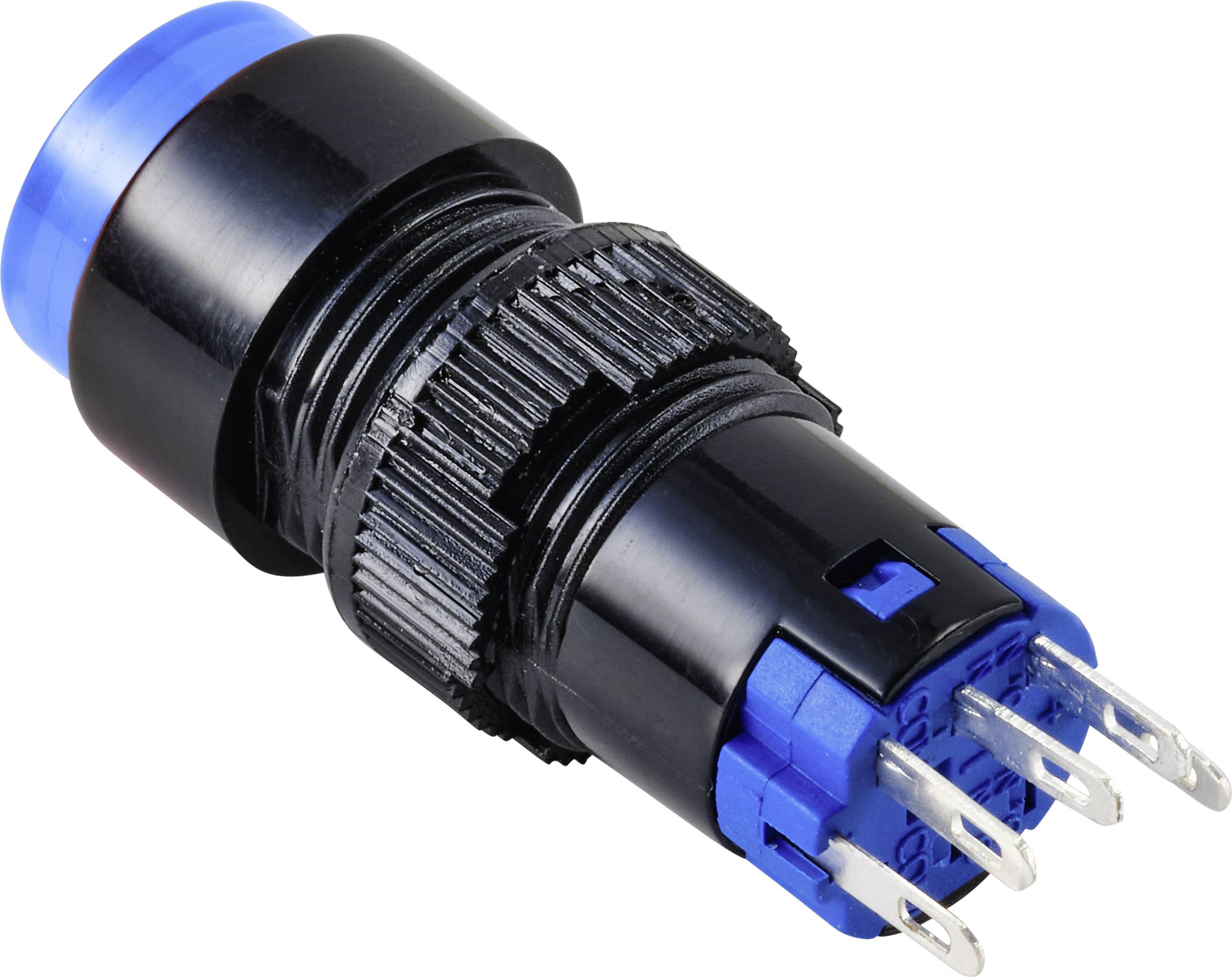 TRU COMPONENTS TC-9428068 LAS2Y-11/B/12V Drucktaster 250V 3A 1 x Aus/(Ein) tastend Blau IP40 1St.