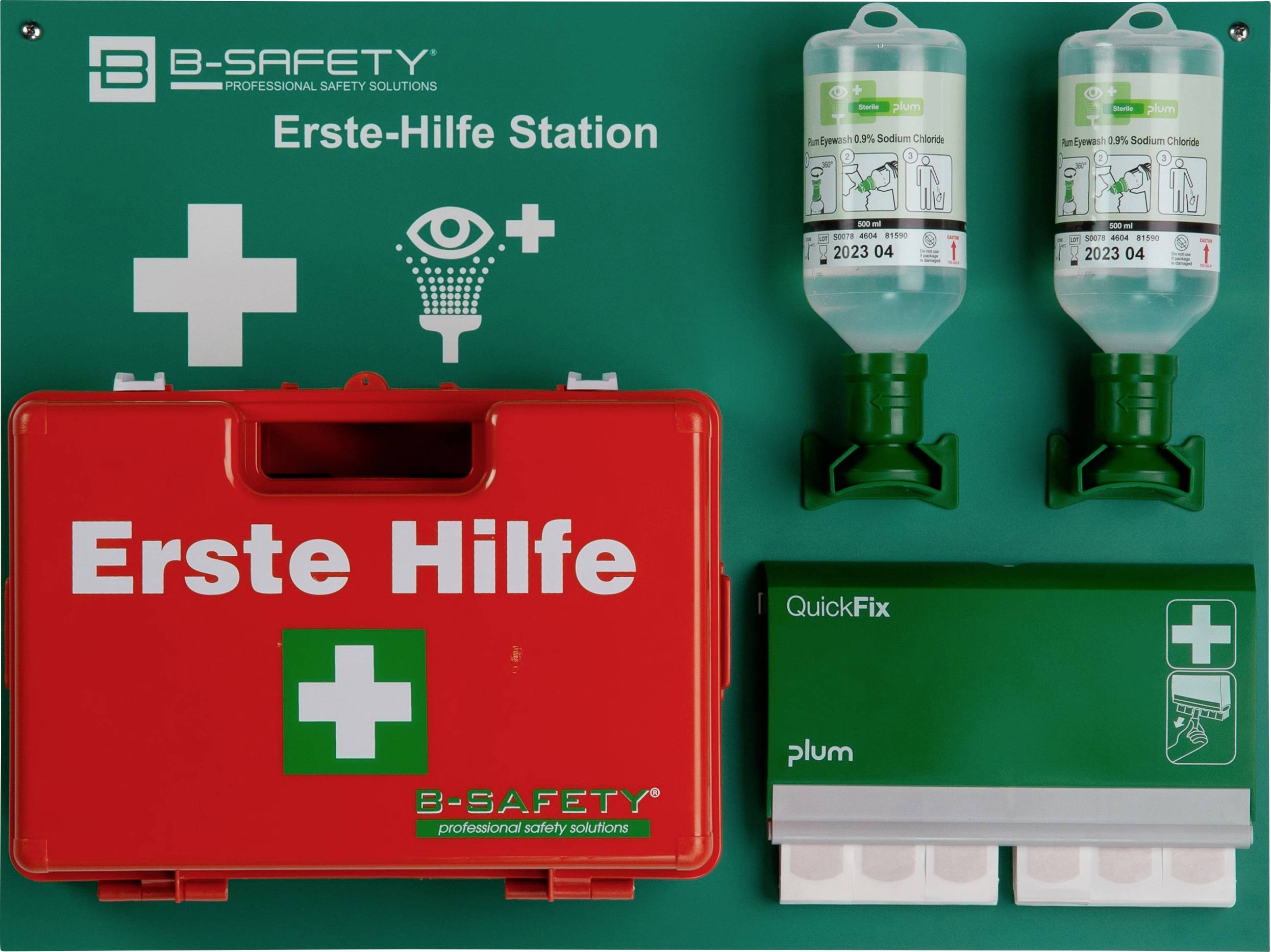 Erste-Hilfe-Station mit einem roten 
