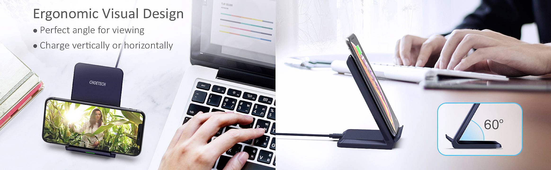 Induktions-Ladegerät CT-T524-S Ausgänge USB