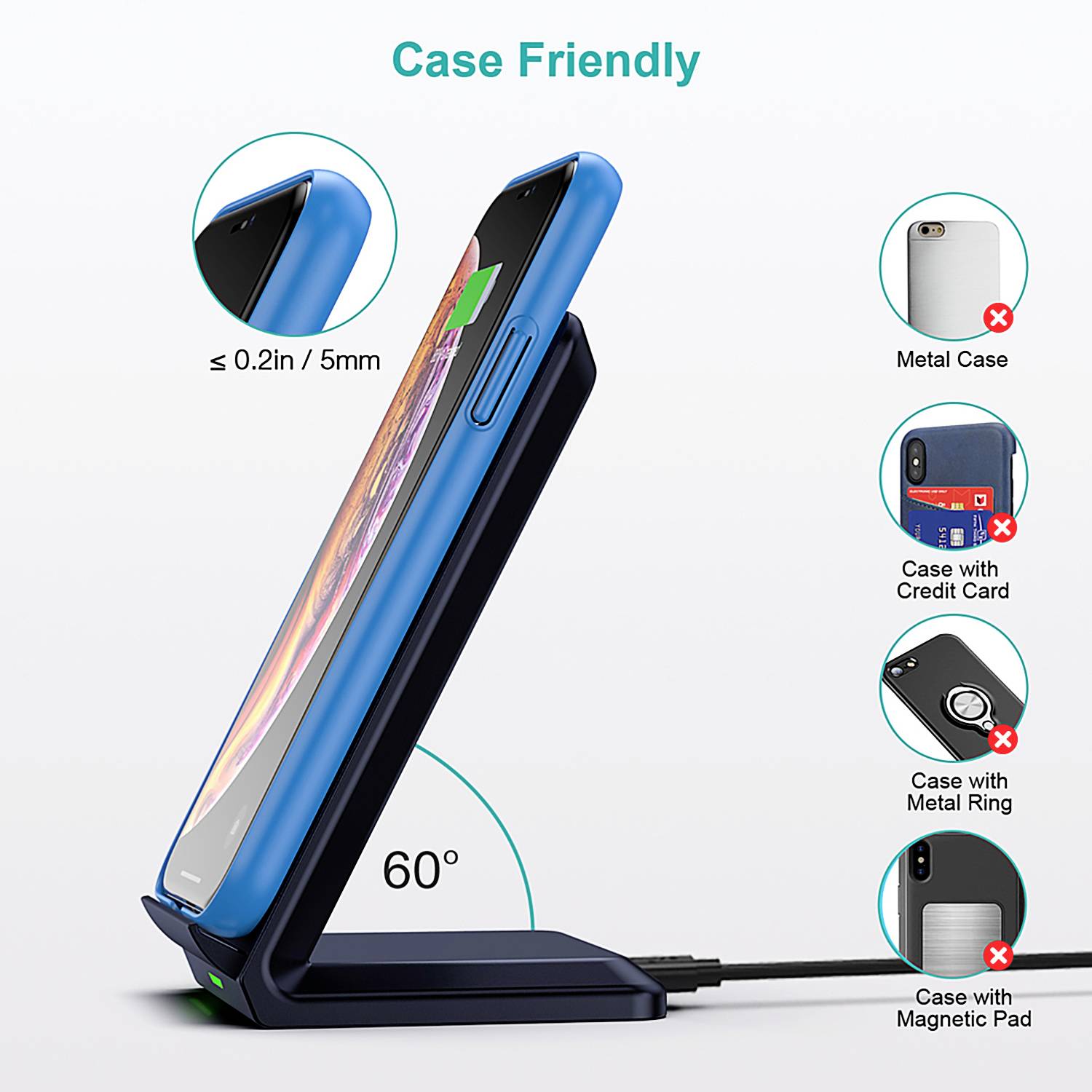 Induktions-Ladegerät CT-T524-S Ausgänge USB