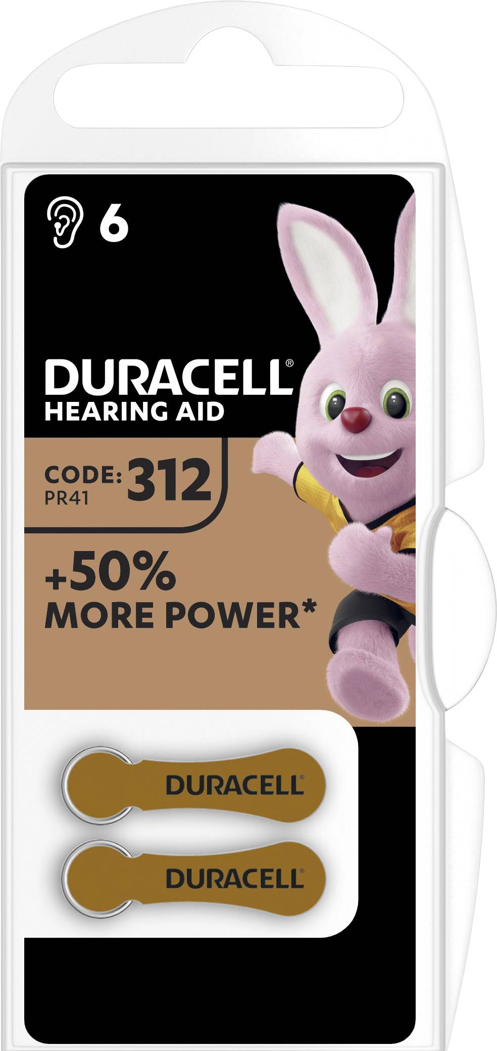 Duracell Hörgerätebatterie ZA 312 1.45 V 6 St. 160 mAh Zink-Luft 312AC