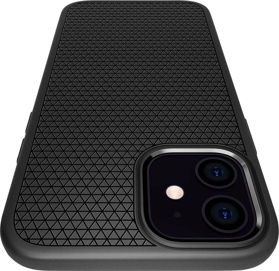 Spigen Liquid Air Backcover Apple iPhone 12 Pro Schwarz Stoßfest, Induktives Laden ACS01701