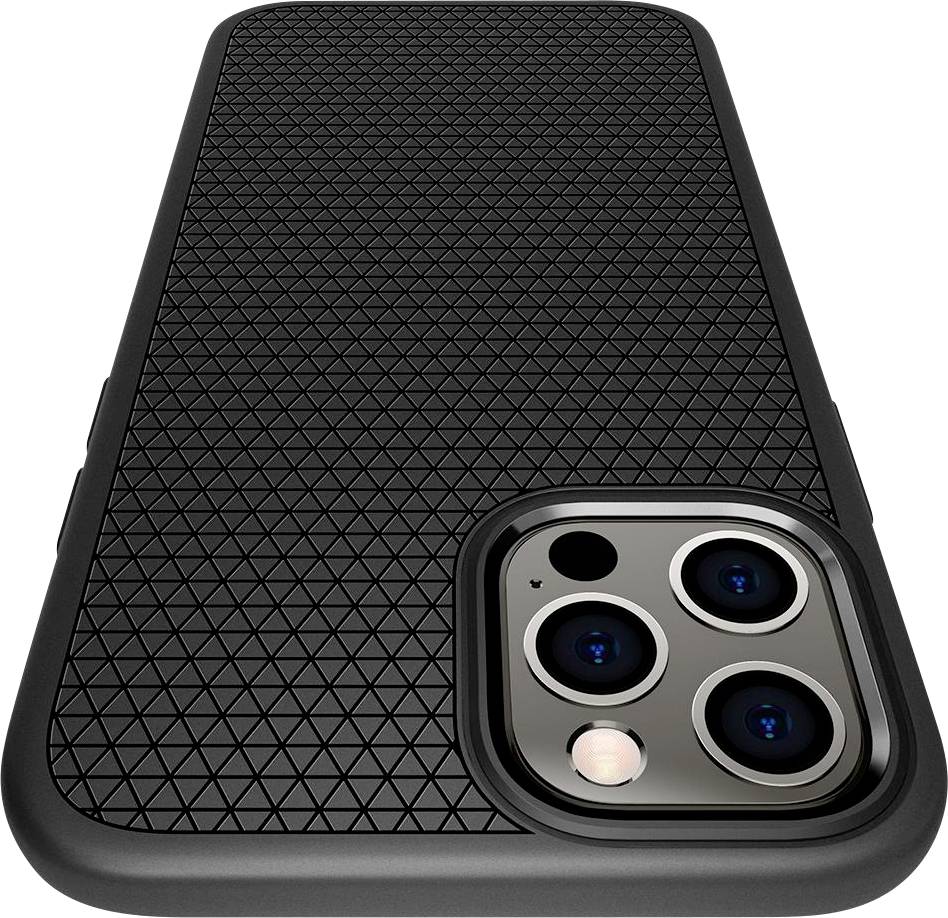 Spigen Liquid Air Backcover Apple iPhone 12 Pro Schwarz Stoßfest, Induktives Laden ACS01701