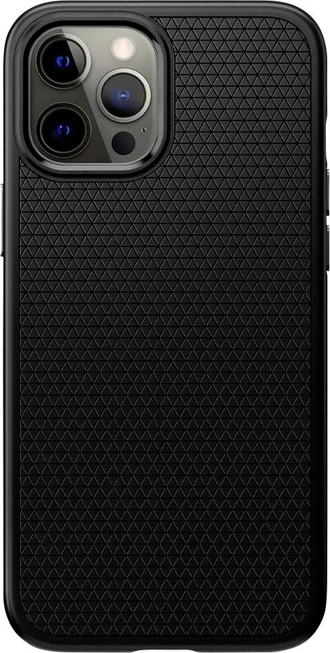 Spigen Liquid Air Backcover Apple iPhone 12 Pro Schwarz Stoßfest, Induktives Laden ACS01701
