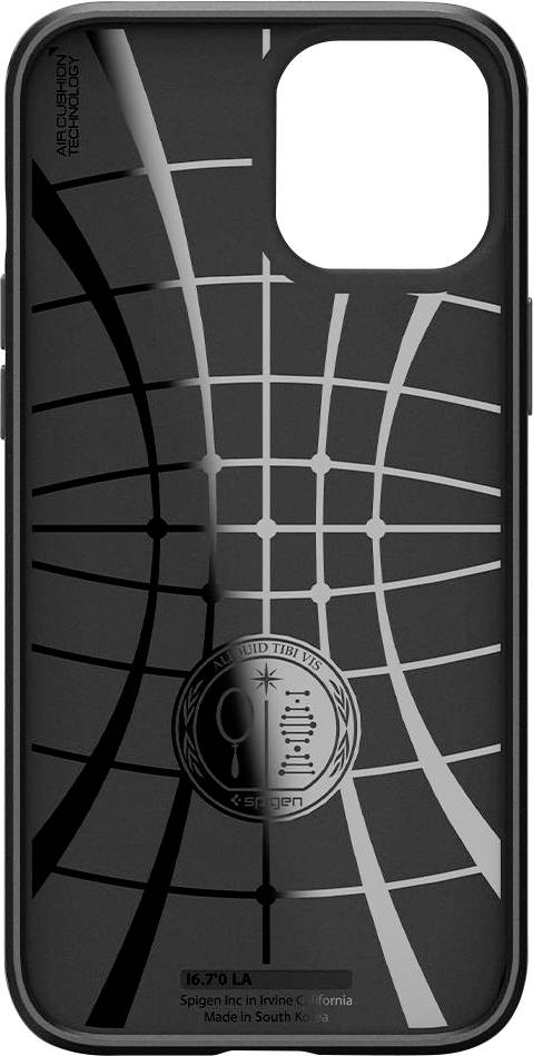 Spigen Liquid Air Backcover Apple iPhone 12 Pro Schwarz Stoßfest, Induktives Laden ACS01701