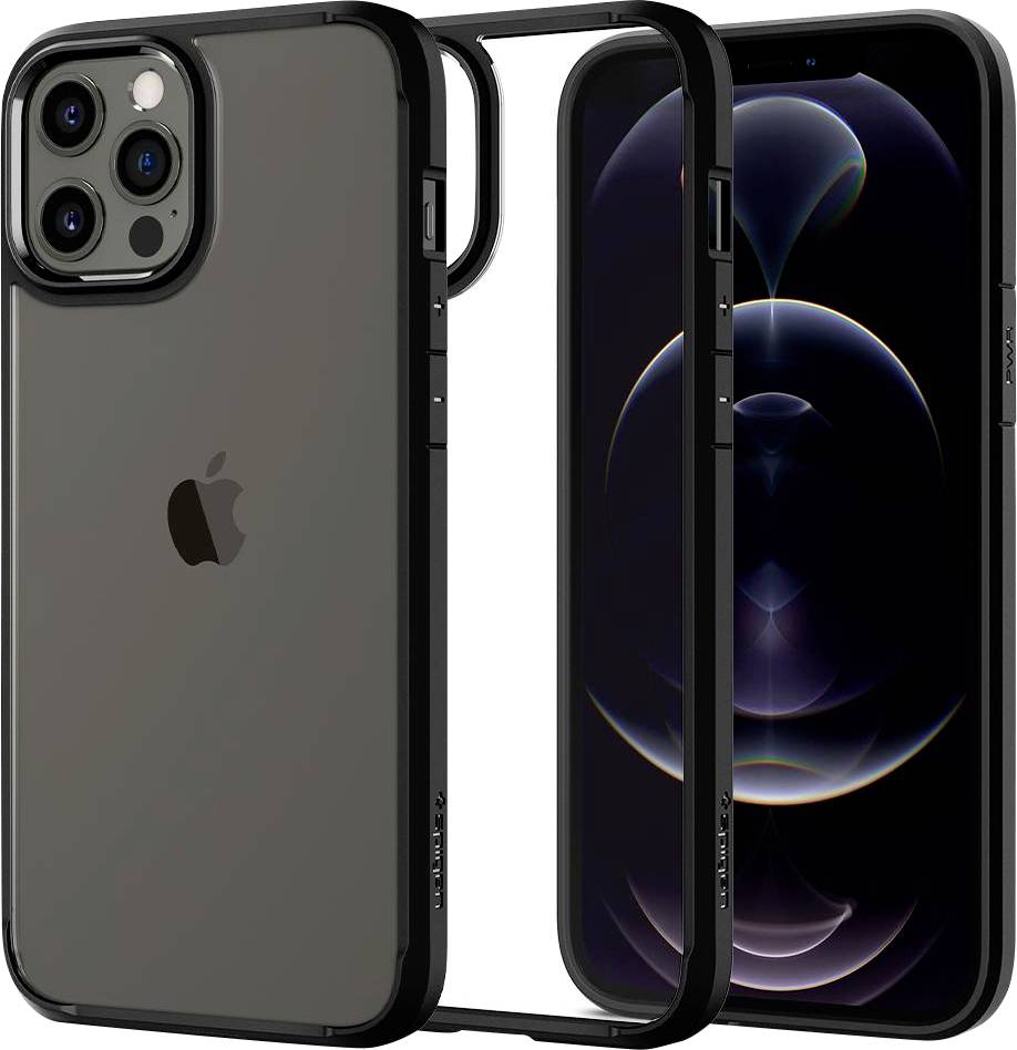 Spigen Ultra Hybrid Backcover Apple iPhone 12 Pro Schwarz, Transparent Induktives Laden ACS01703